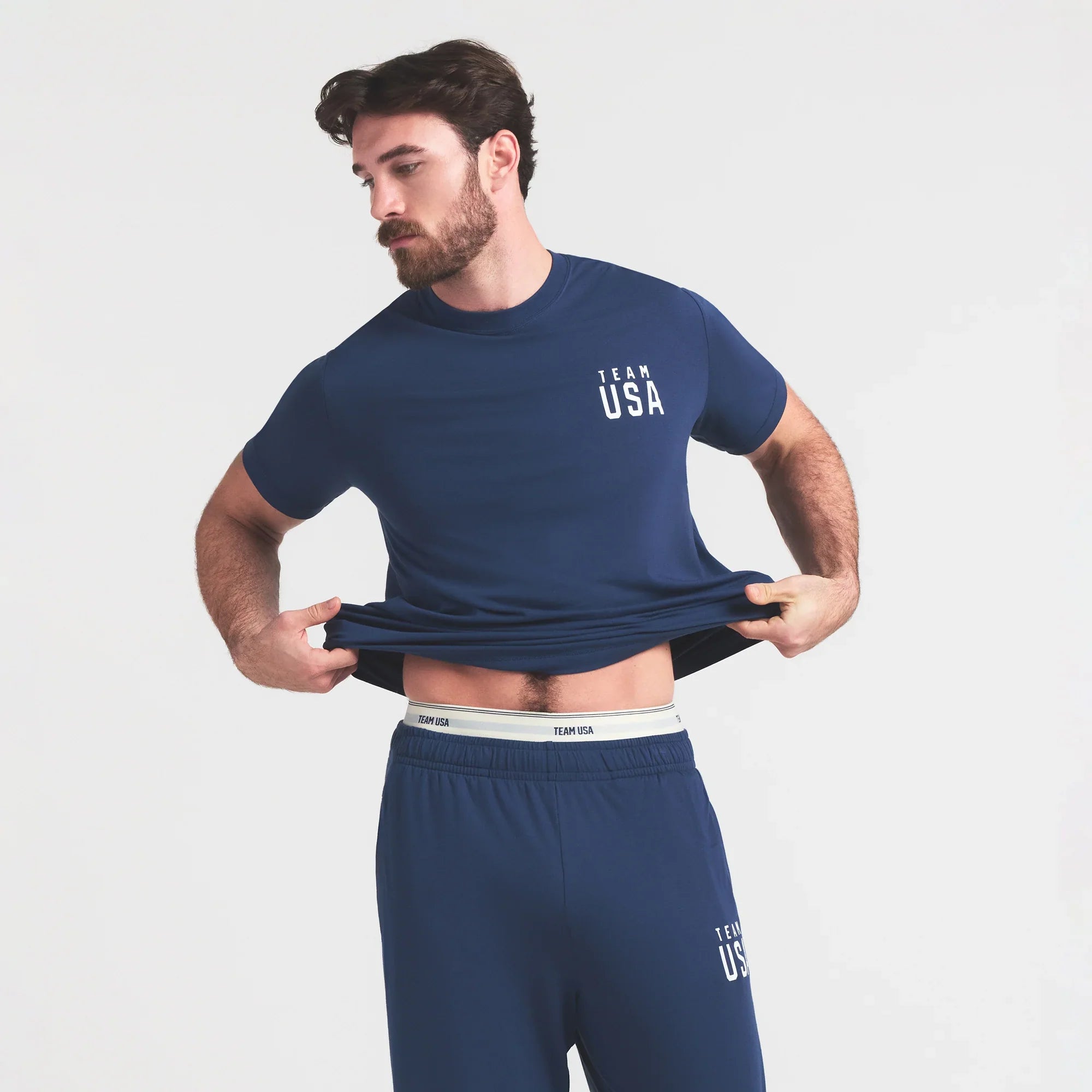 SKIMS FOR TEAM USA JERSEY SLEEP MENS OLYMPIC T-SHIRT | NAVY - Sneaker Türkiye