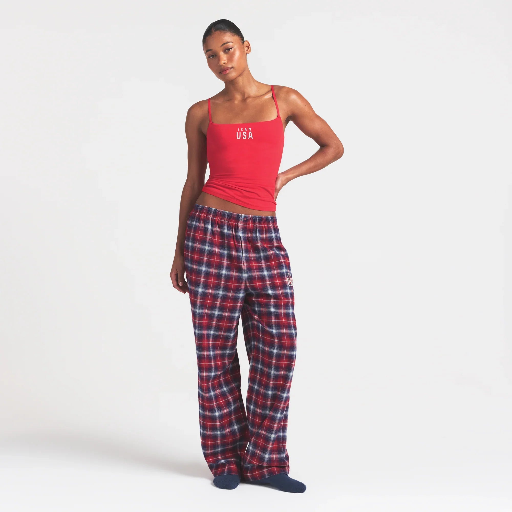 SKIMS FOR TEAM USA COTTON JERSEY OLYMPIC CAMI | RED - Sneaker Türkiye