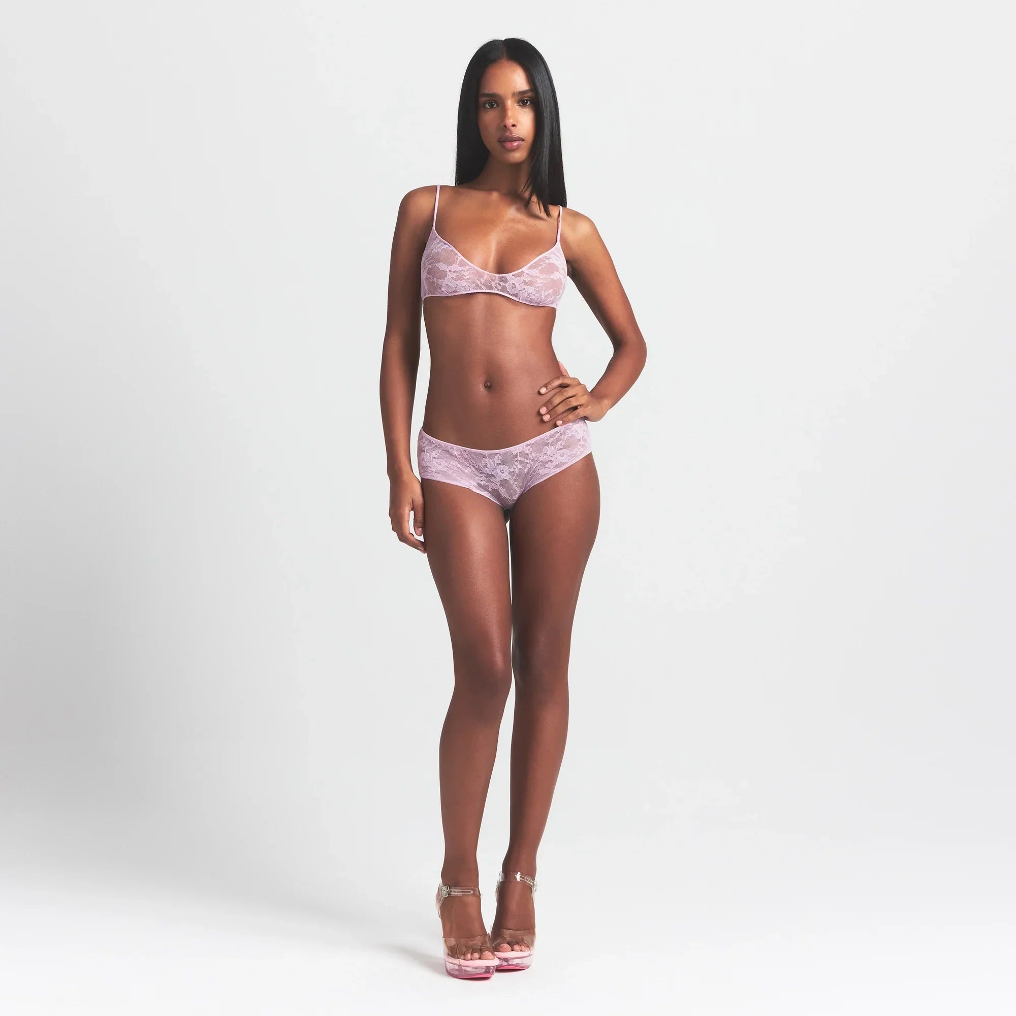 SKIMS STRETCH LACE SKIMPY SCOOP BRALETTE | BABY PINK - Sneaker Türkiye