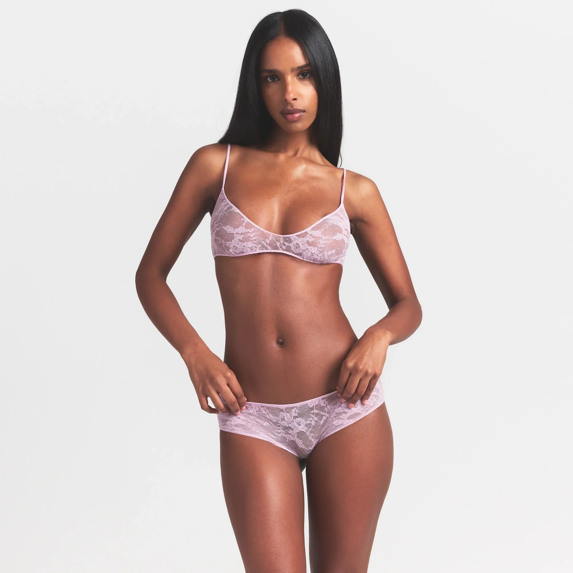 SKIMS STRETCH LACE SKIMPY SCOOP BRALETTE | BABY PINK - Sneaker Türkiye