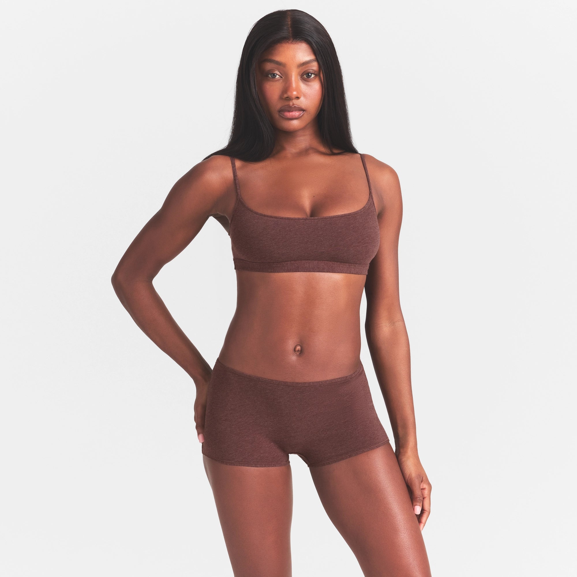 SKIMS EVERYDAY COTTON BOY SHORT | COCOA HEATHER - Sneaker Türkiye