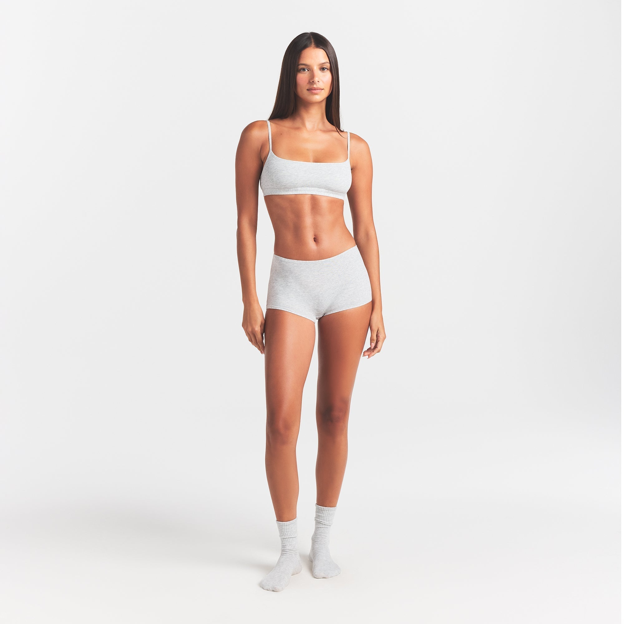 SKIMS EVERYDAY COTTON BOY SHORT | LIGHT HEATHER GREY - Sneaker Türkiye