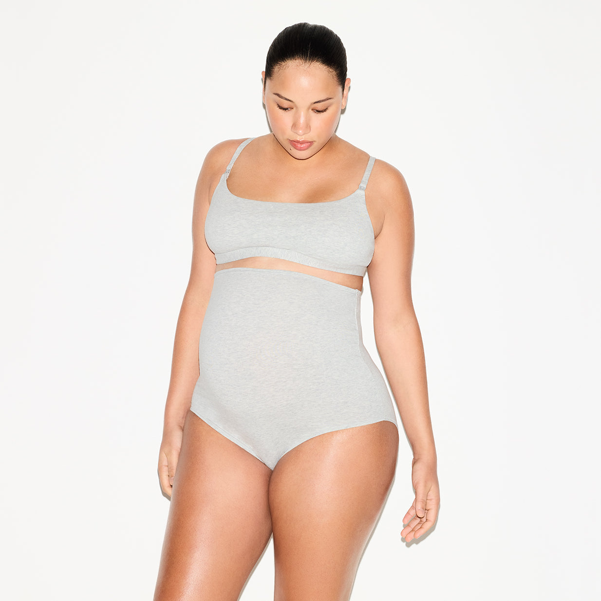 SKIMS COTTON JERSEY MATERNITY HIGH-WAISTED BRIEF 5-PACK | LIGHT HEATHER GREY - Sneaker Türkiye