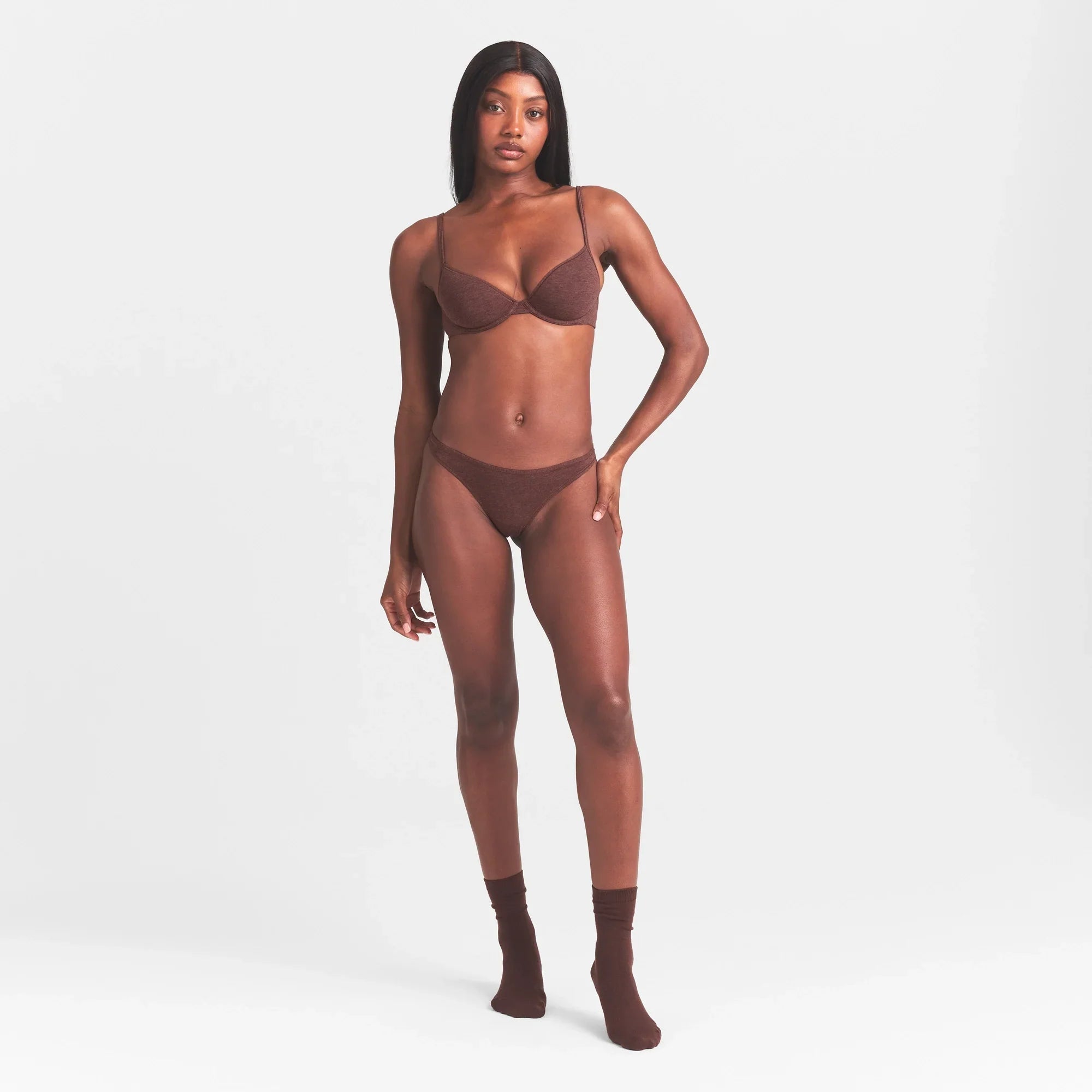 SKIMS EVERYDAY COTTON THONG | COCOA HEATHER - Sneaker Türkiye