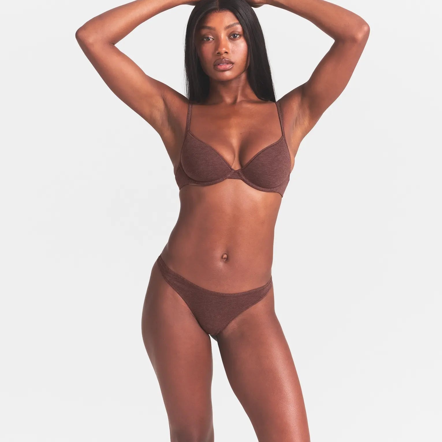 SKIMS EVERYDAY COTTON THONG | COCOA HEATHER - Sneaker Türkiye