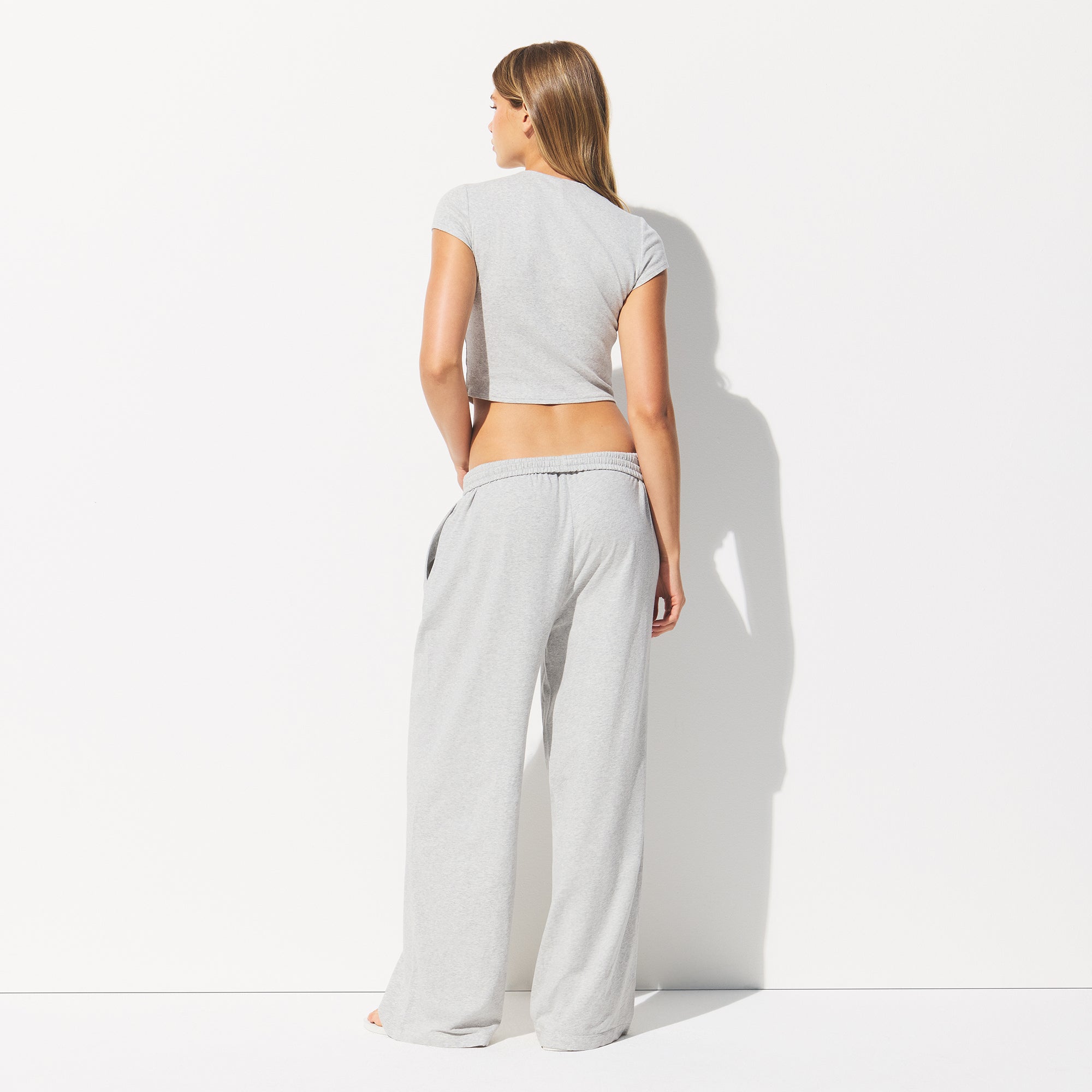 SKIMS COTTON JERSEY WIDE LEG PANT | LIGHT HEATHER GREY - Sneaker Türkiye