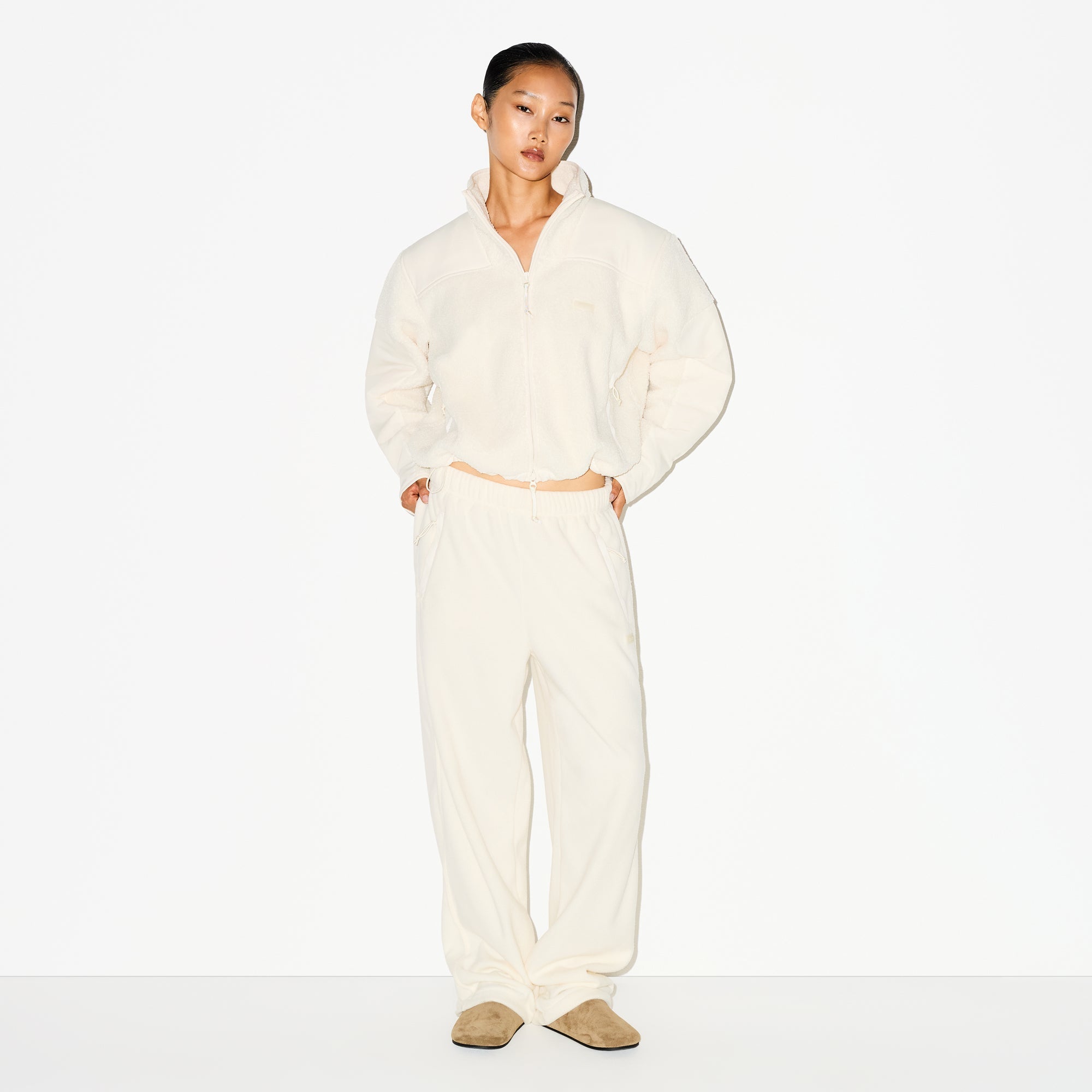 SKIMS OUTDOOR FLEECE STRAIGHT LEG PANT | ECRU - Sneaker Türkiye