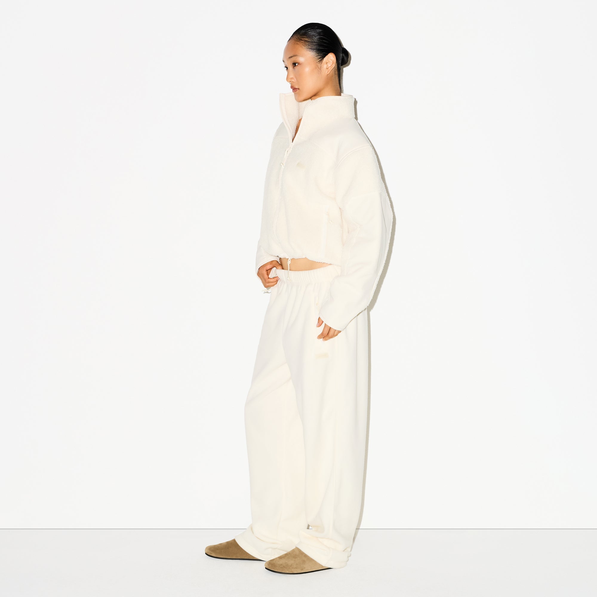 SKIMS OUTDOOR FLEECE STRAIGHT LEG PANT | ECRU - Sneaker Türkiye