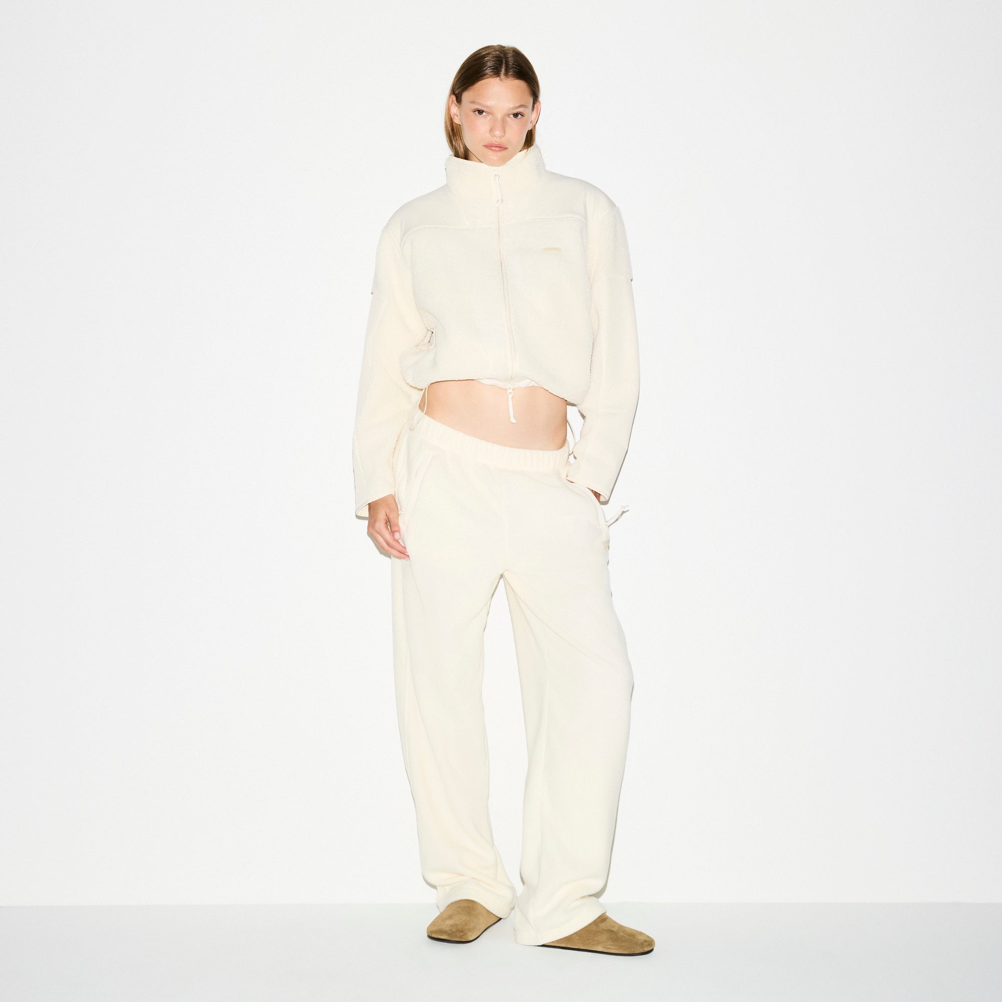 SKIMS OUTDOOR FLEECE STRAIGHT LEG PANT | ECRU - Sneaker Türkiye