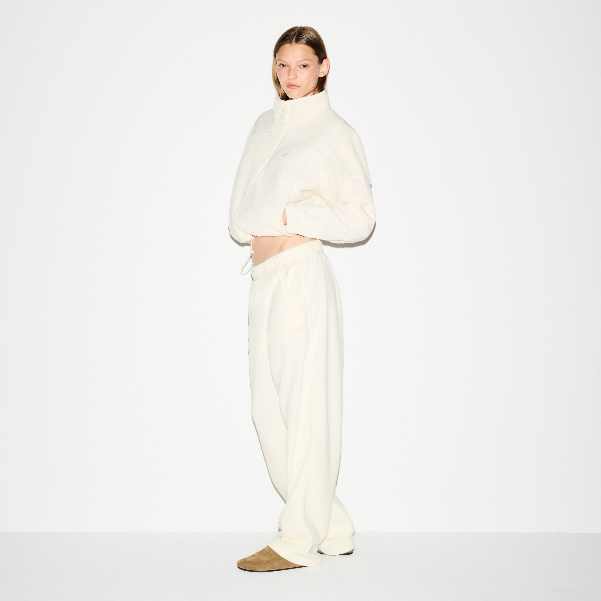 SKIMS OUTDOOR FLEECE STRAIGHT LEG PANT | ECRU - Sneaker Türkiye