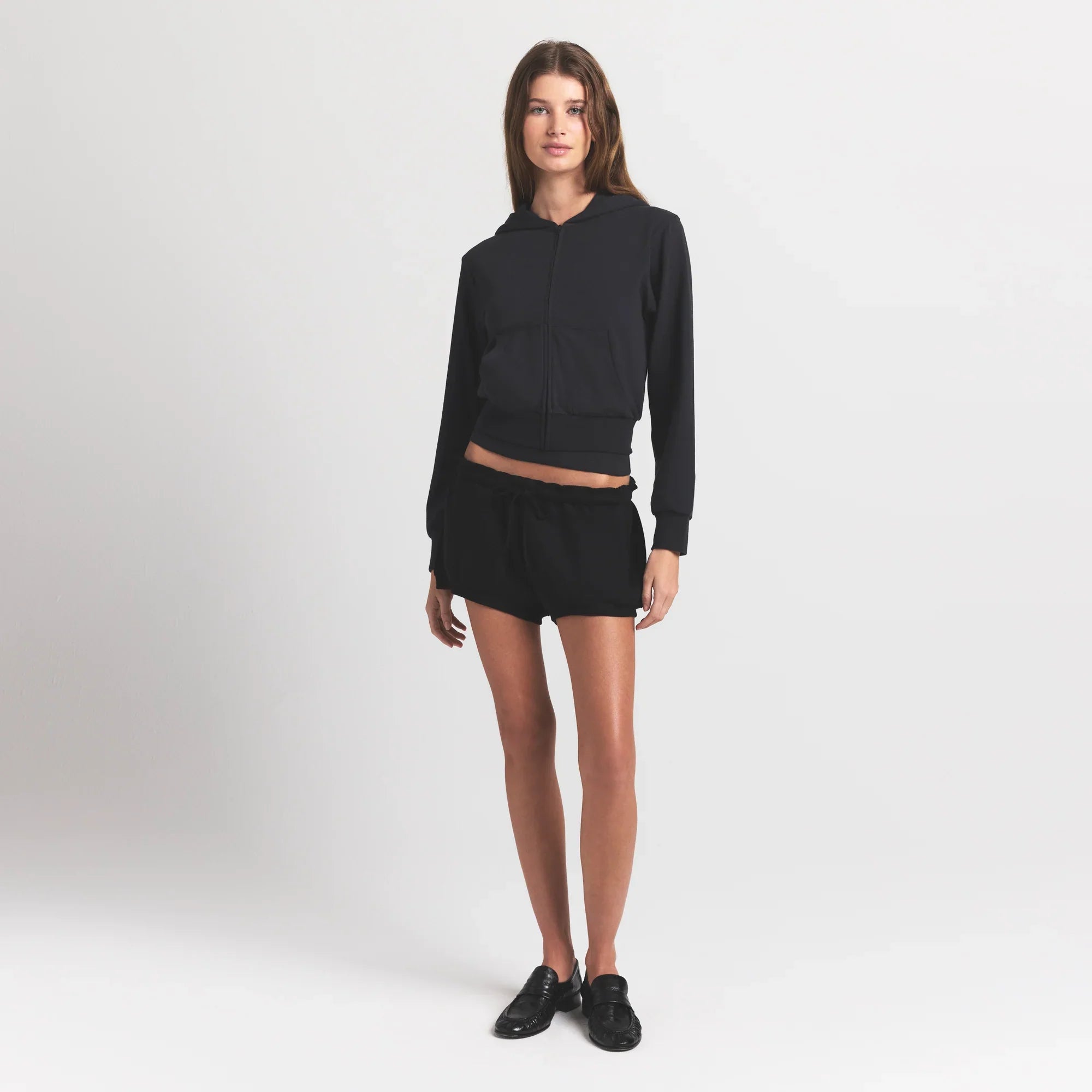 SKIMS COTTON JERSEY ZIP UP HOODIE | SOOT - Sneaker Türkiye