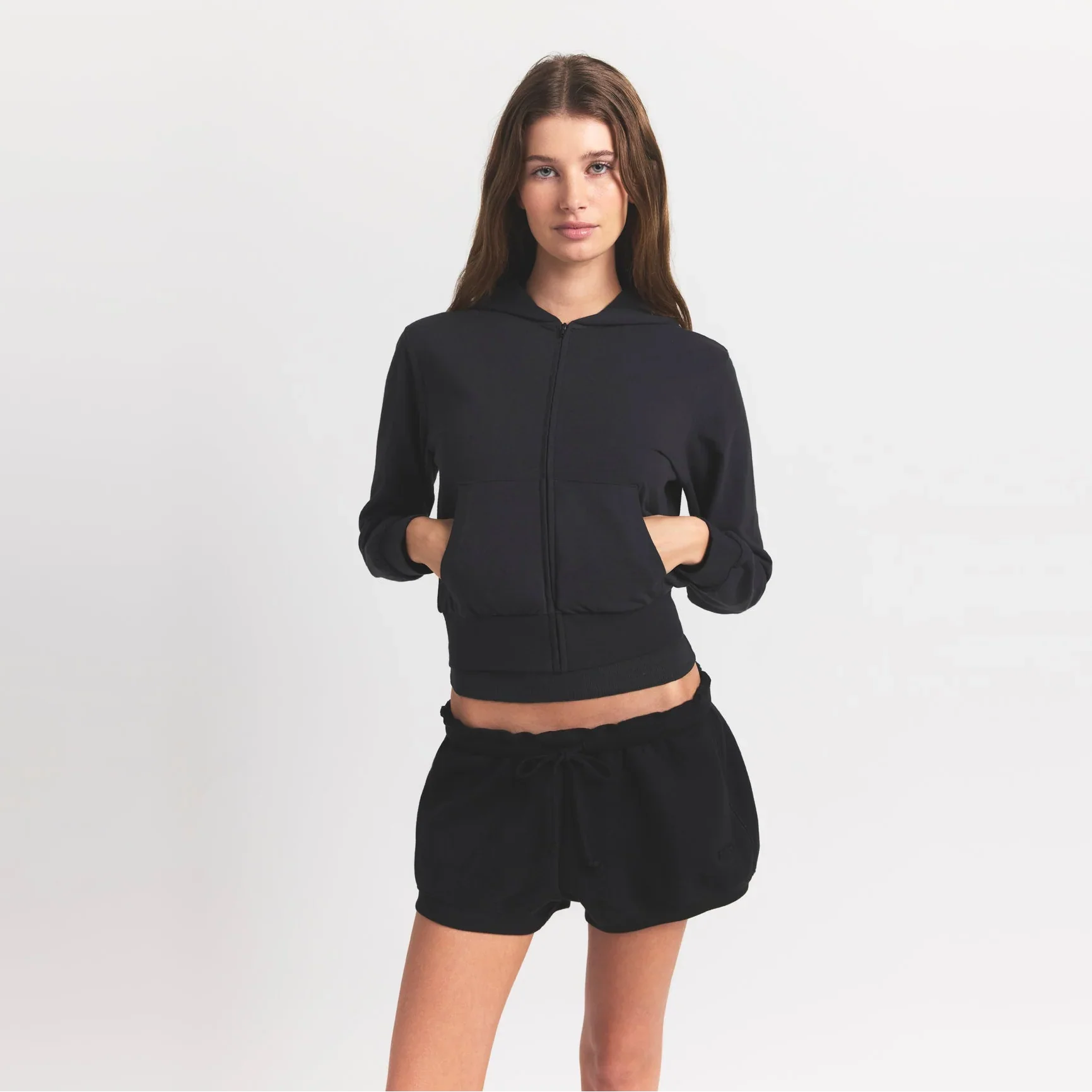 SKIMS COTTON JERSEY ZIP UP HOODIE | SOOT - Sneaker Türkiye