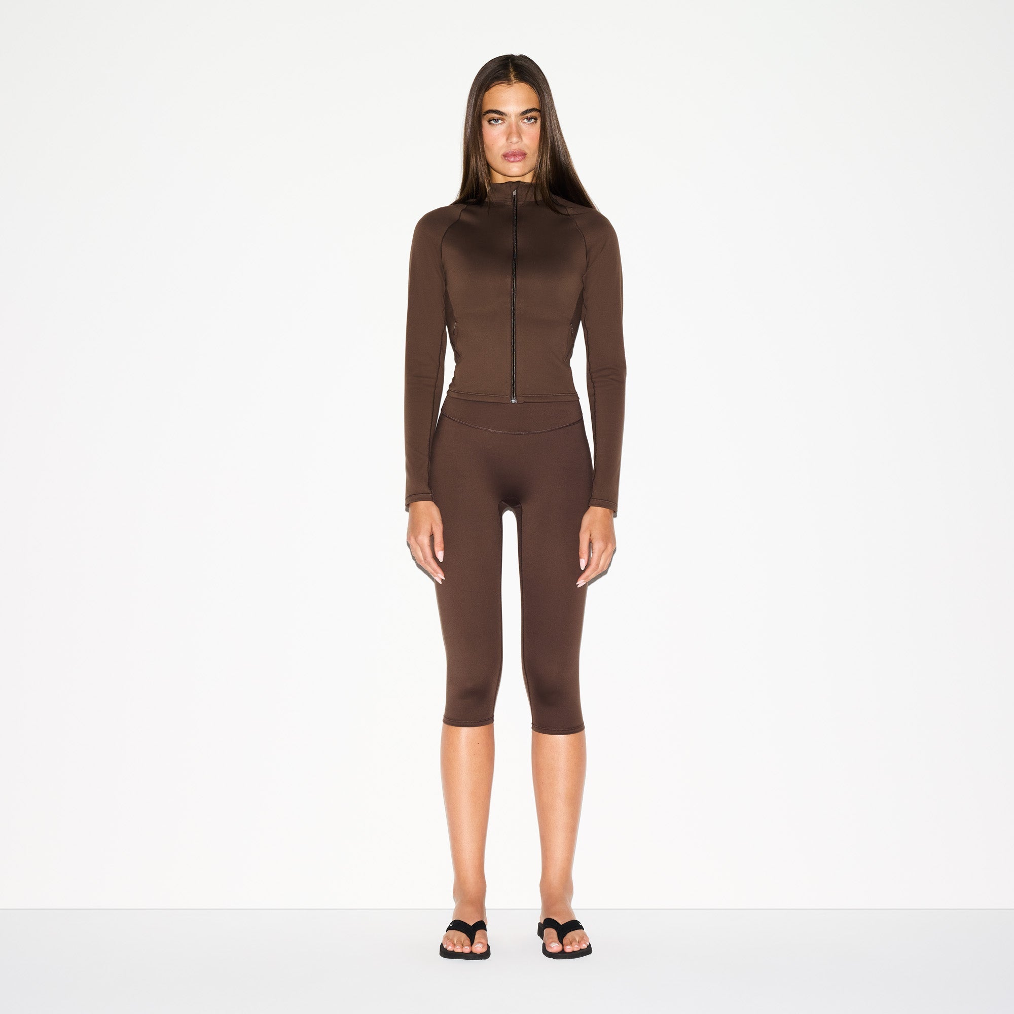 NikeSKIMS MATTE MOCK NECK FULL ZIP JACKET | DARK SEPIA - Sneaker Türkiye