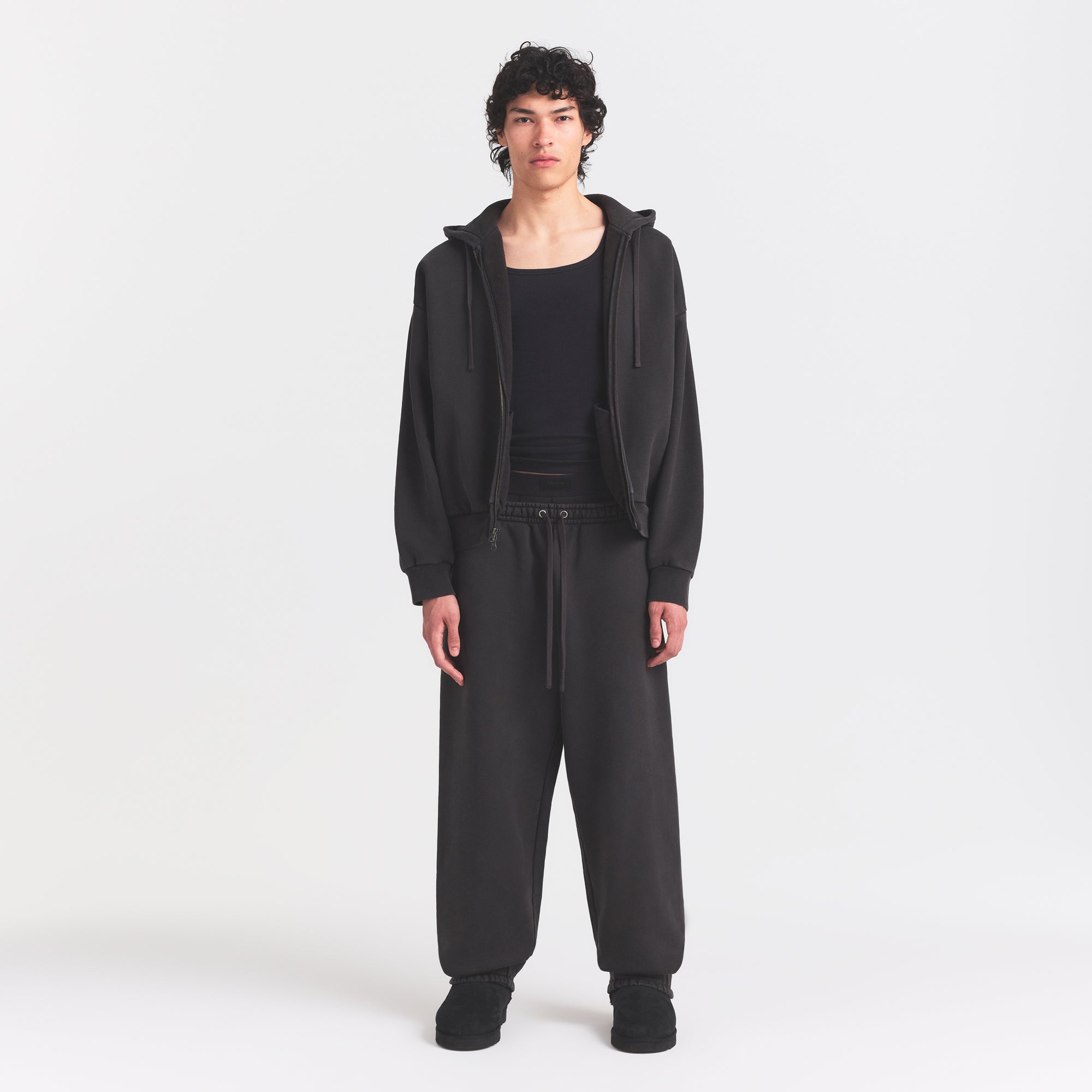SKIMS HEAVYWEIGHT FLEECE MENS ZIP UP HOODIE | WASHED ONYX - Sneaker Türkiye