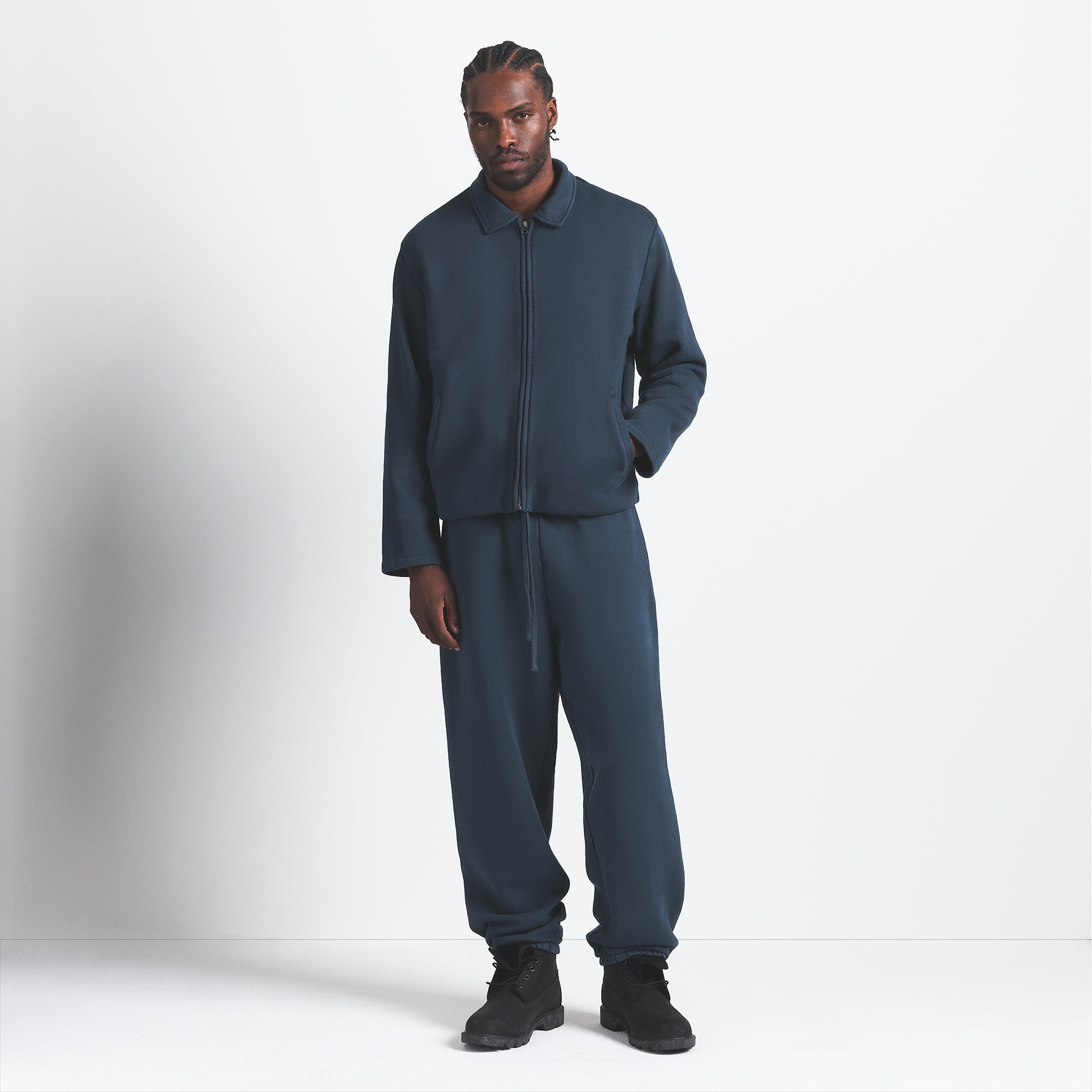 SKIMS HEAVYWEIGHT FLEECE MENS SHERPA-LINED ZIP UP JACKET | NAVY - Sneaker Türkiye
