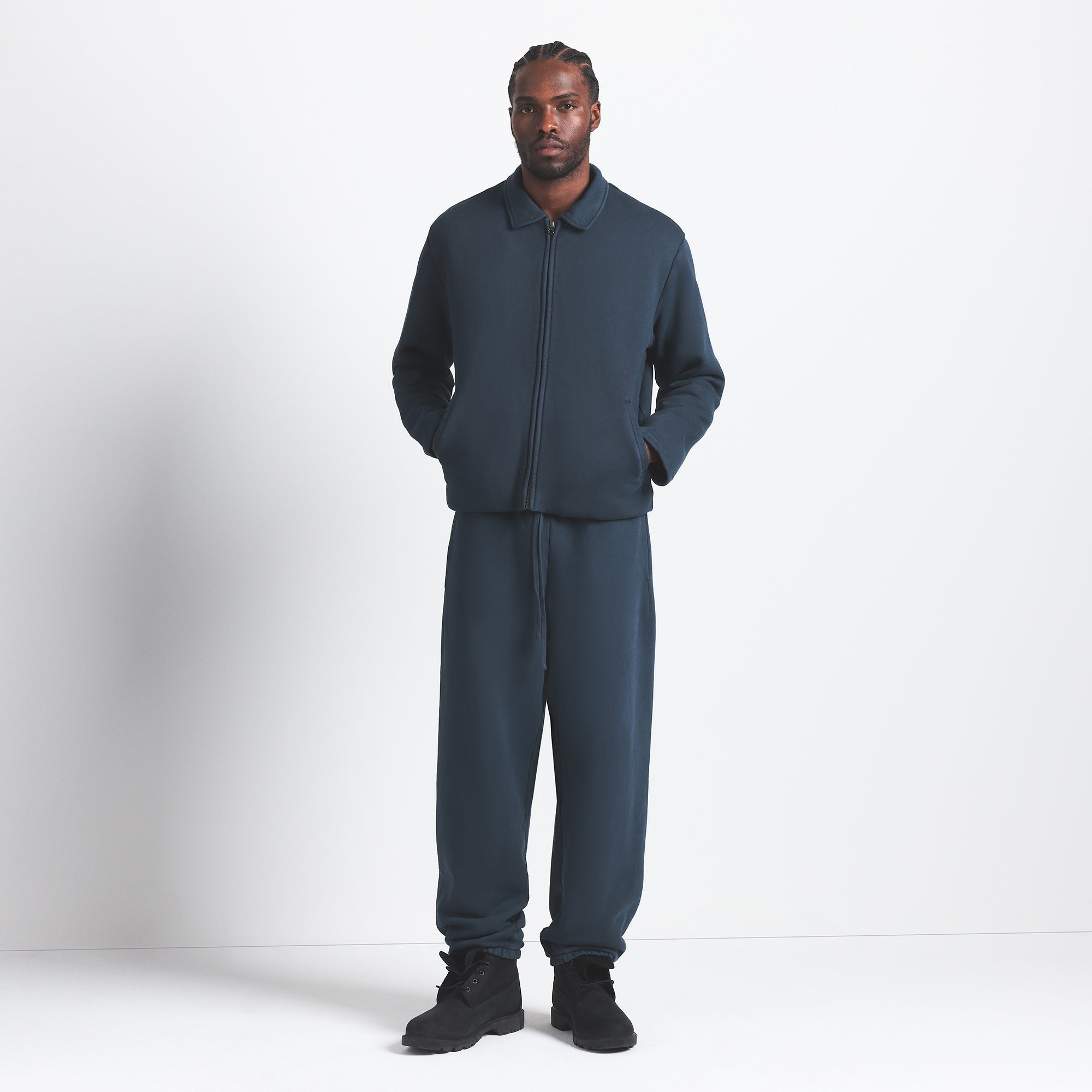 SKIMS HEAVYWEIGHT FLEECE MENS SHERPA-LINED ZIP UP JACKET | NAVY - Sneaker Türkiye