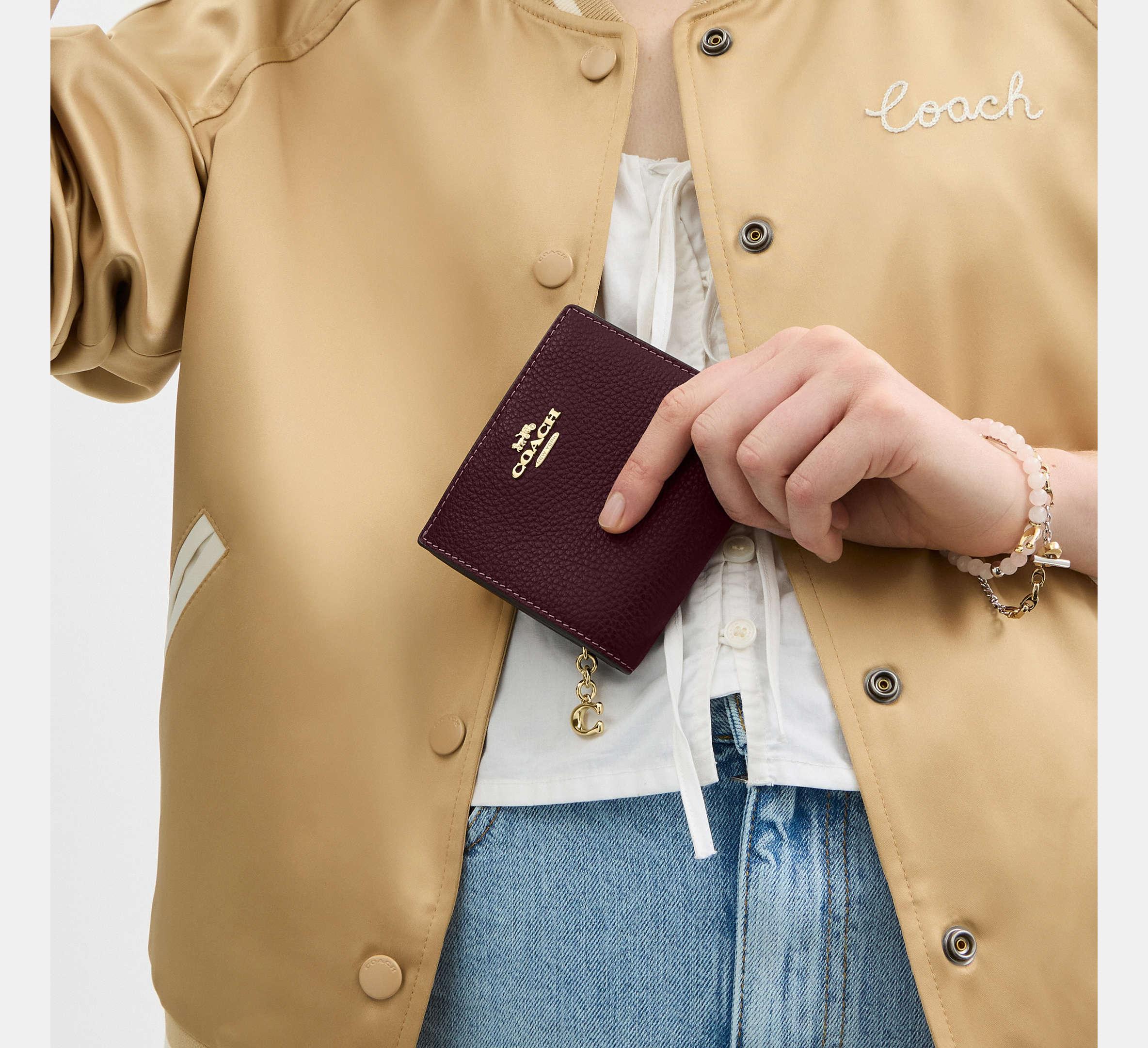 Coach Snap Wallet Gold/Merlot Deri - Sneaker Türkiye
