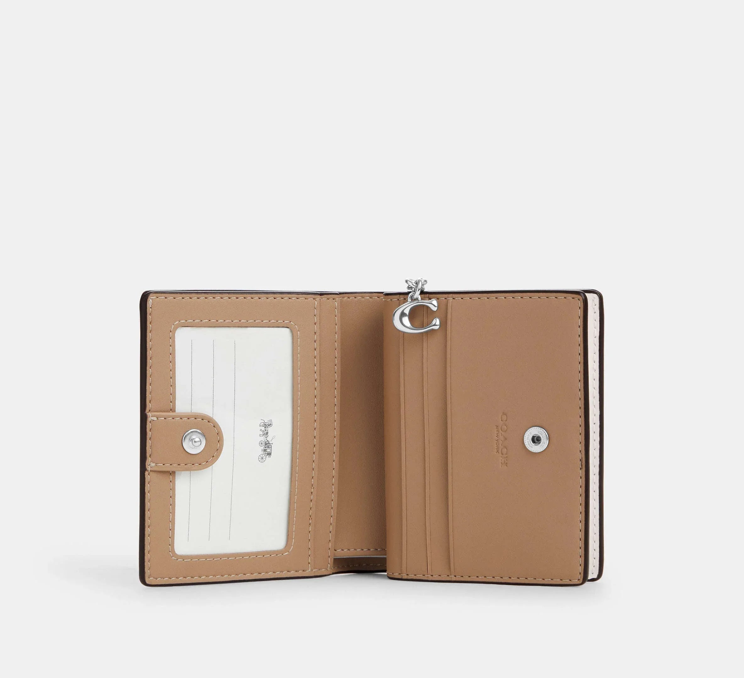 Coach Snap In Signature Wallet White/Chalk Deri - Sneaker Türkiye