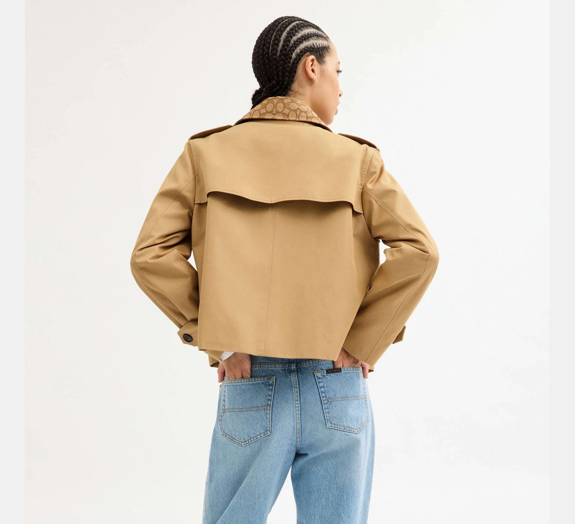 Coach Short Trench Coat With Signature Collar – Khaki - Sneaker Türkiye