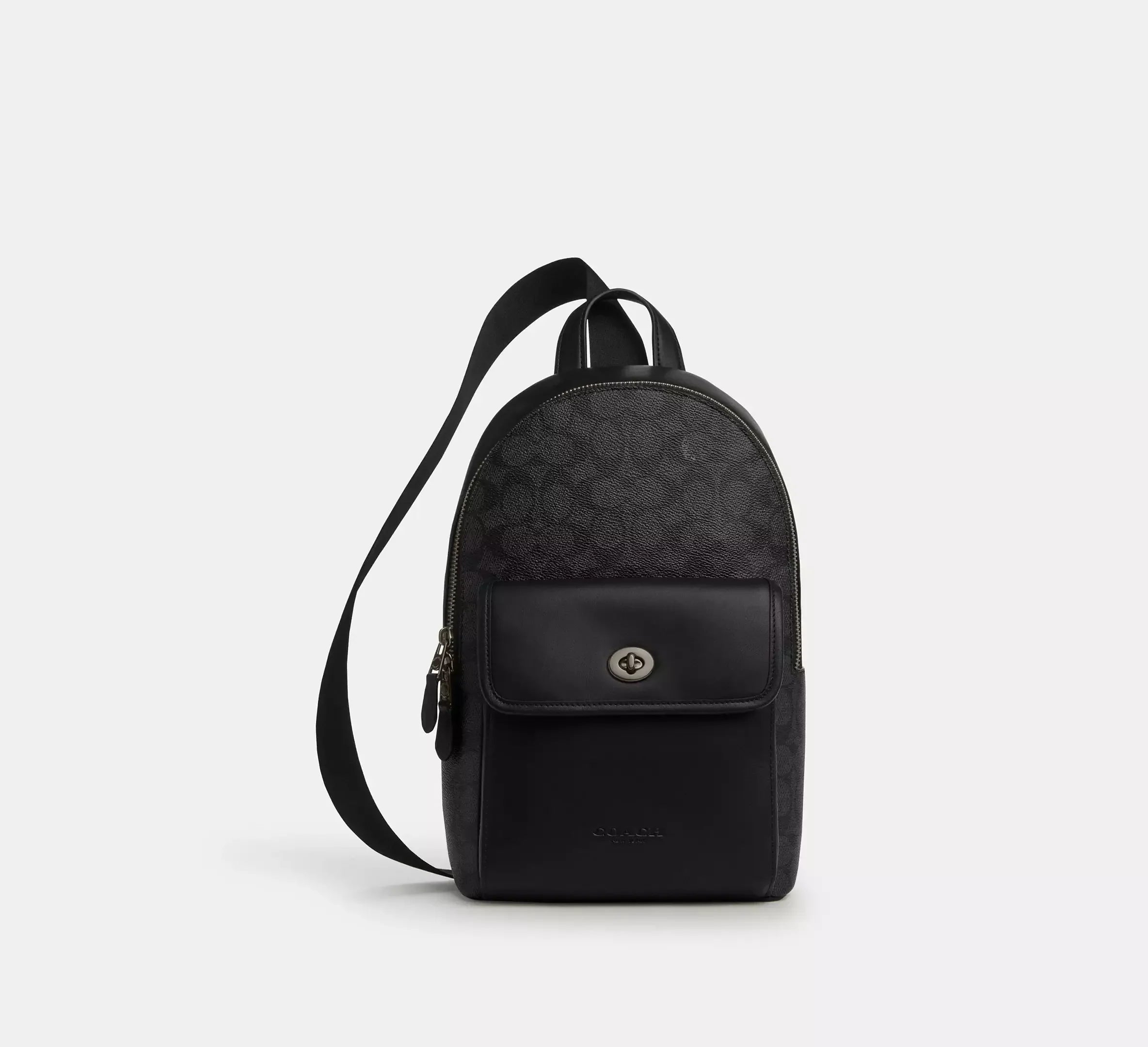 Coach Turnlock Sling Pack In Signature – Gunmetal/Charcoal/Black - Sneaker Türkiye
