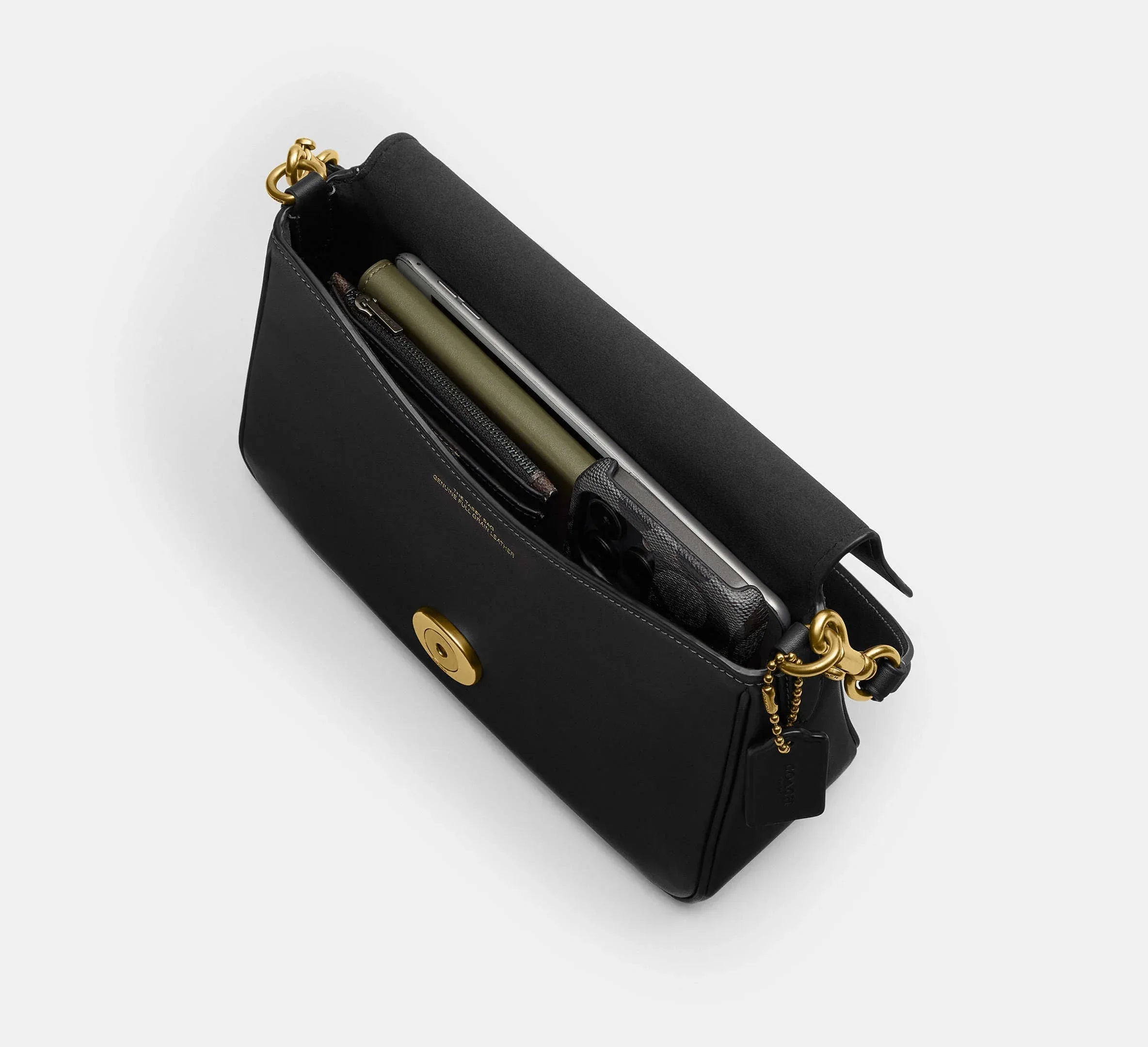 Coach Soft Tabby Shoulder Bag – Brass/Black - Sneaker Türkiye