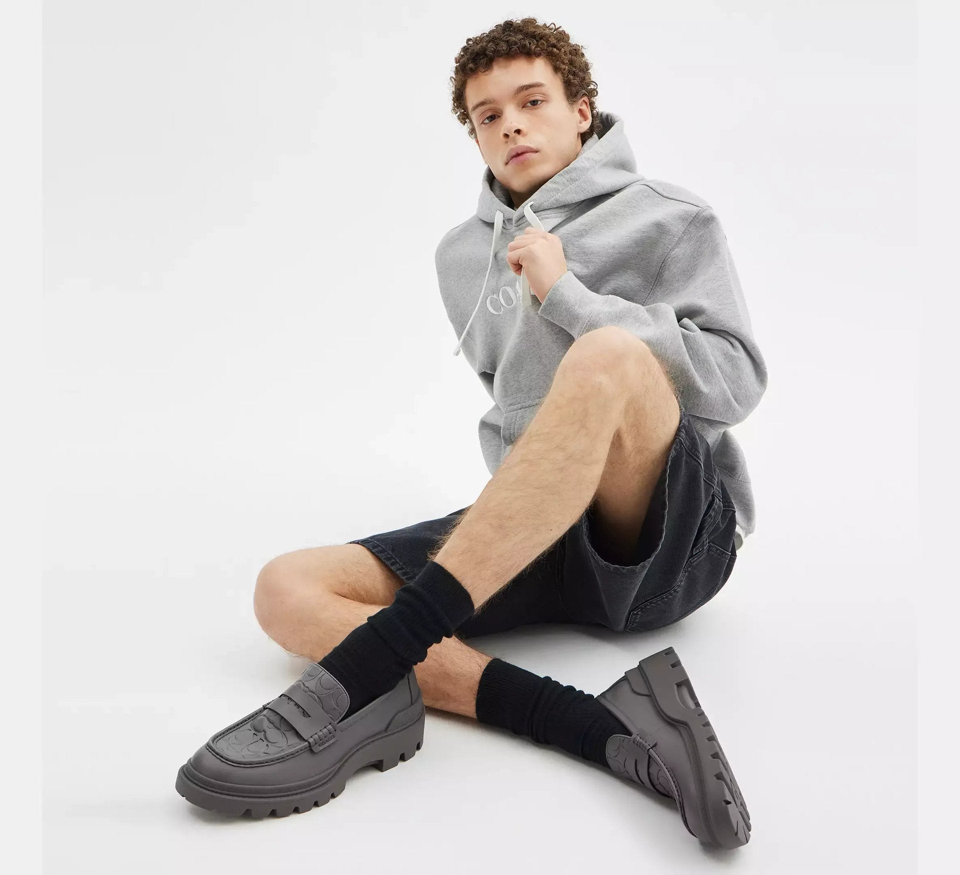 Coach Men’s Loafer With Signature Print – Charcoal - Sneaker Türkiye