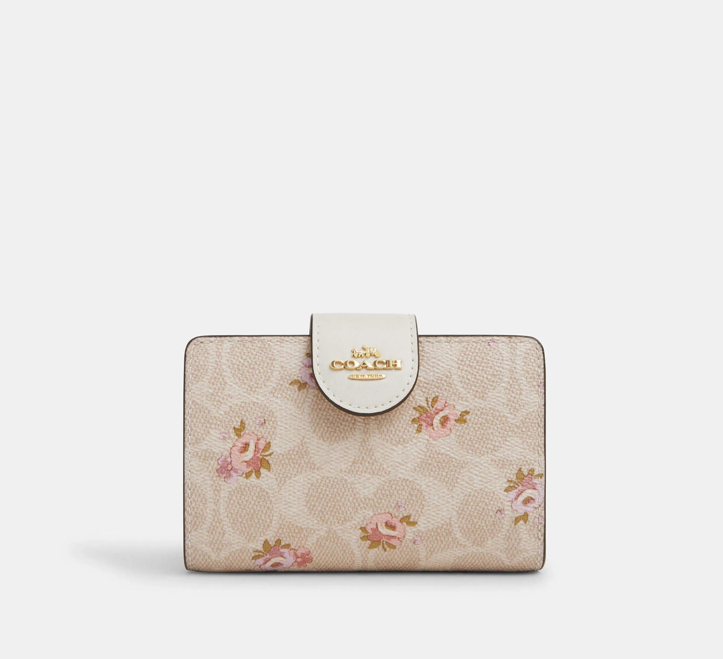 Coach Medium Corner Zip Wallet In Signature – Gold/Sand Multi - Sneaker Türkiye