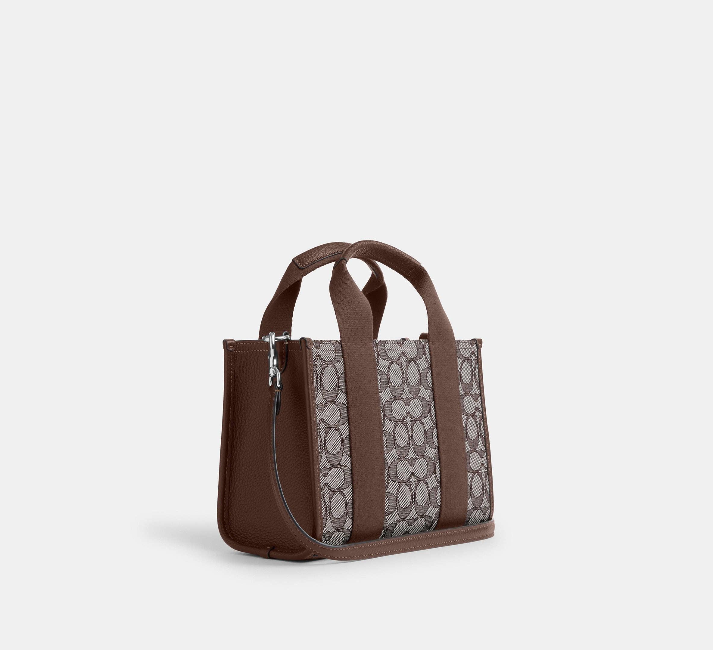 Coach Smith Tote Bag 24 In Signature Jacquard – Silver/Oak/Maple - Sneaker Türkiye