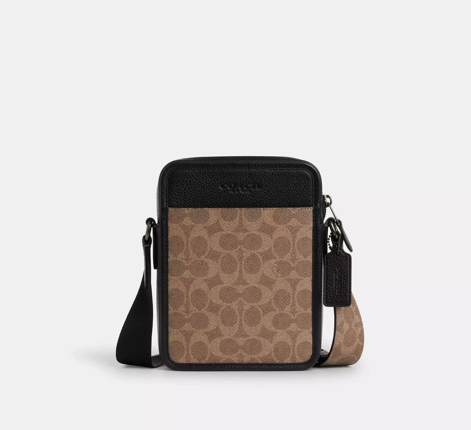 Coach Sullivan Crossbody Bag In Signature – Gunmetal/Tan/Black - Sneaker Türkiye
