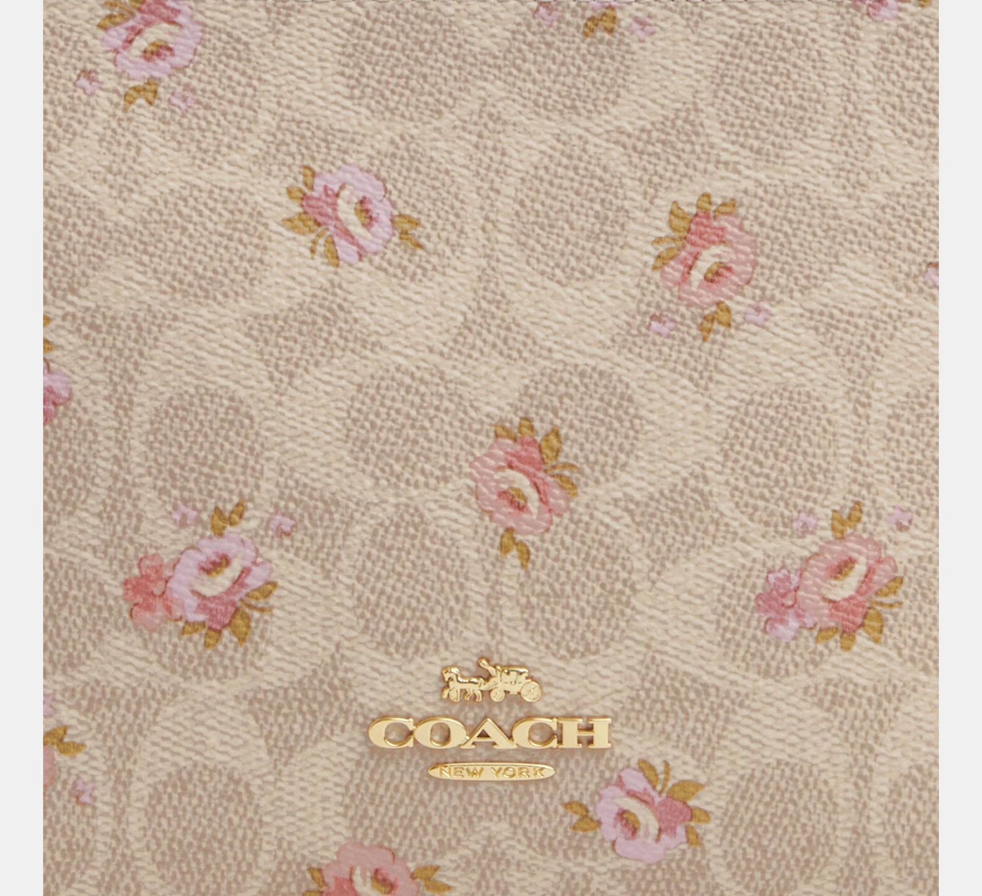 Coach Slim Crossbody Bag In Signature With Floral Print – Gold/Sand Multi - Sneaker Türkiye