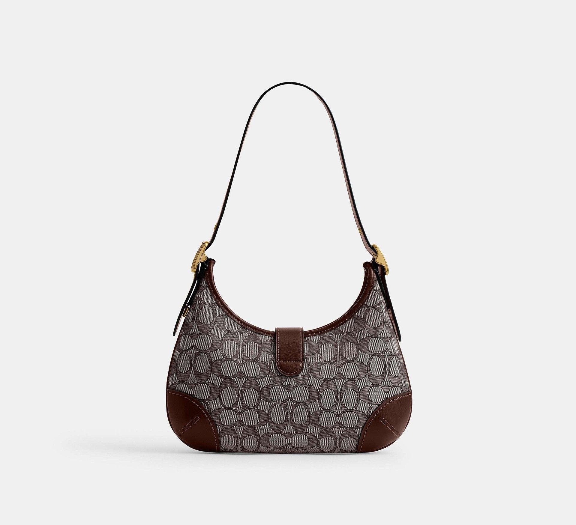 Coach Hamptons Hobo Bag In Signature Jacquard – Brass/Oak Maple - Sneaker Türkiye