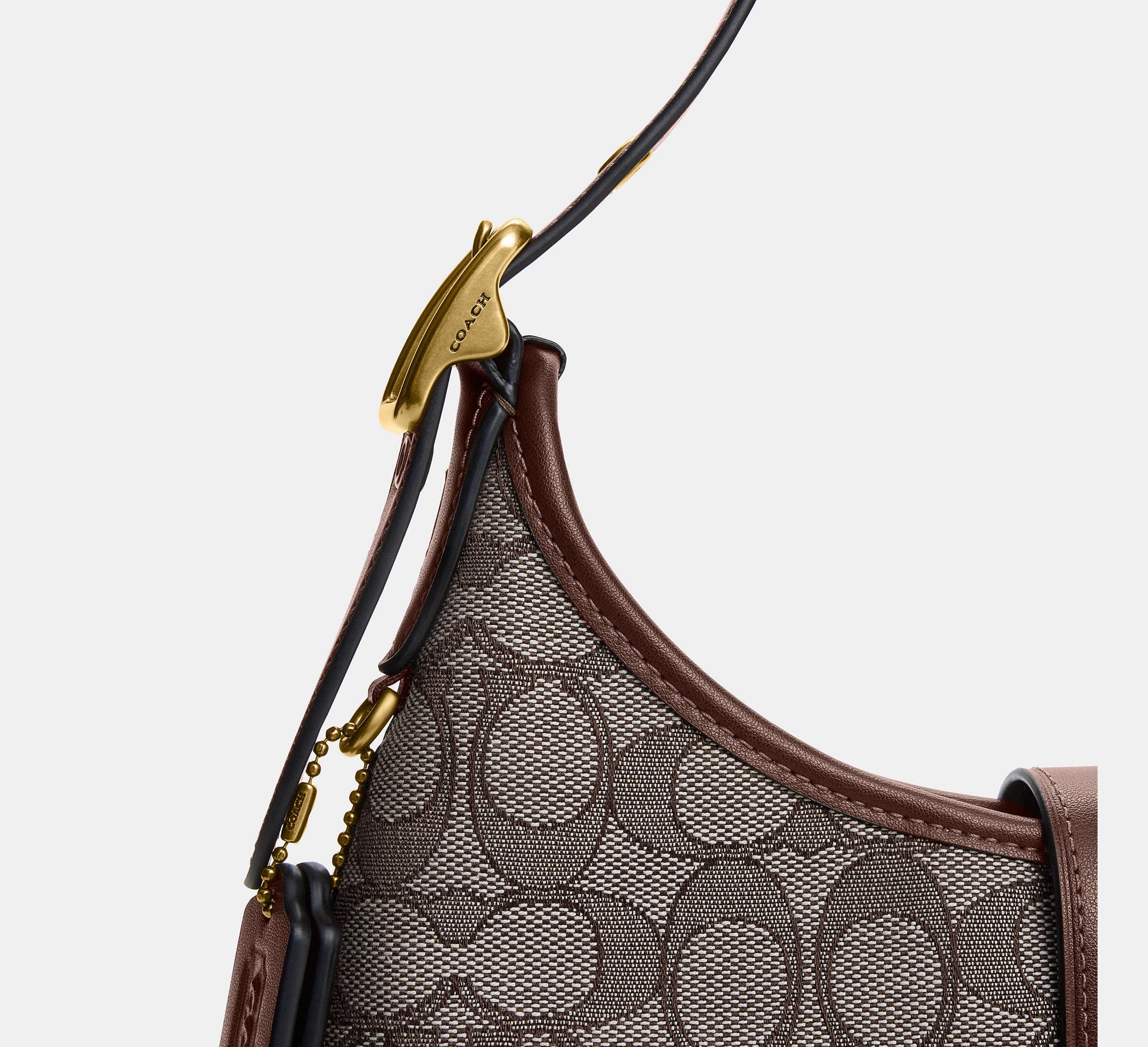 Coach Hamptons Hobo Bag In Signature Jacquard – Brass/Oak Maple - Sneaker Türkiye