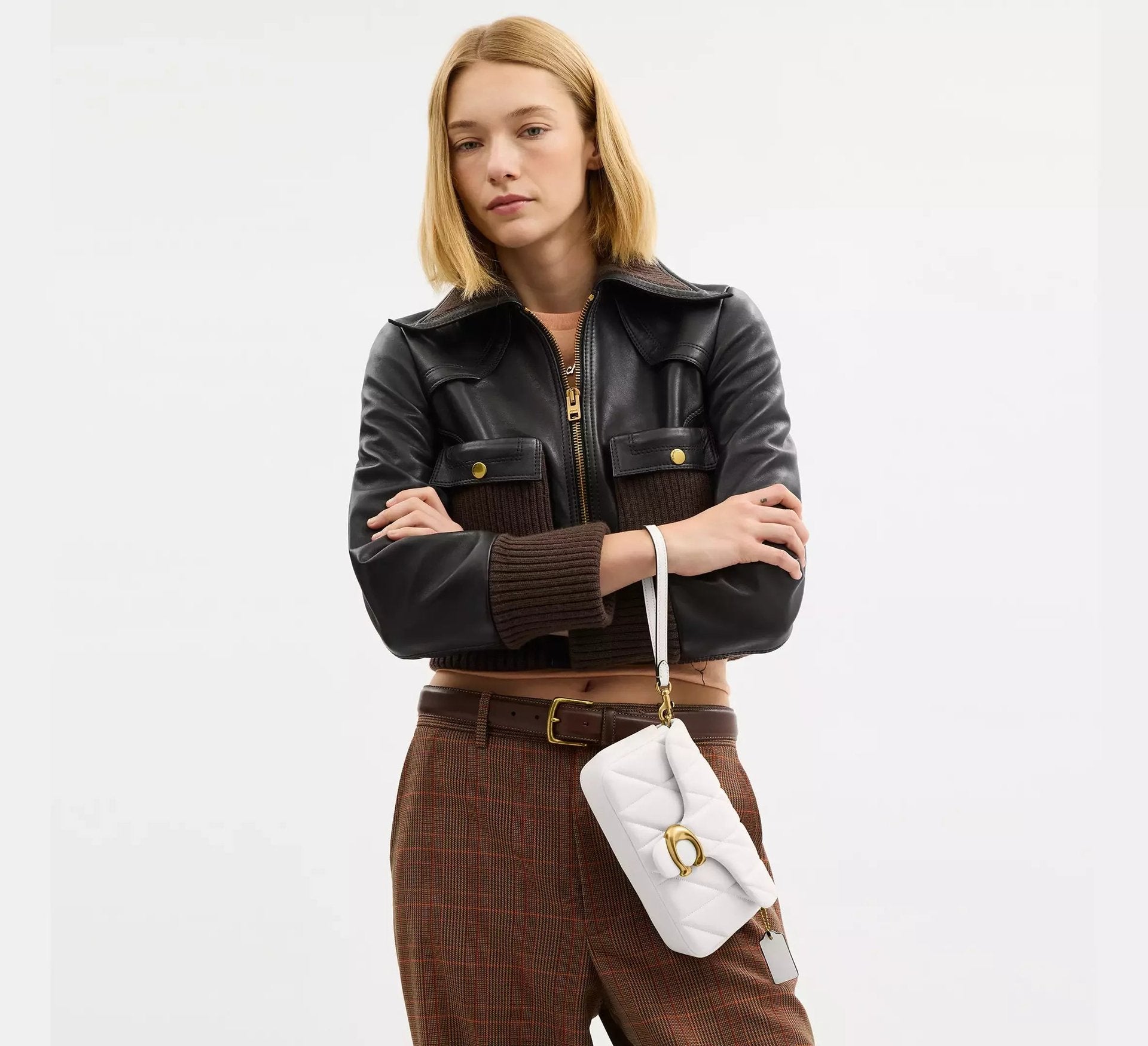 Coach Tabby Chain Crossbody Bag 19 With Quilting – Smooth Leather/Brass/Chalk - Sneaker Türkiye