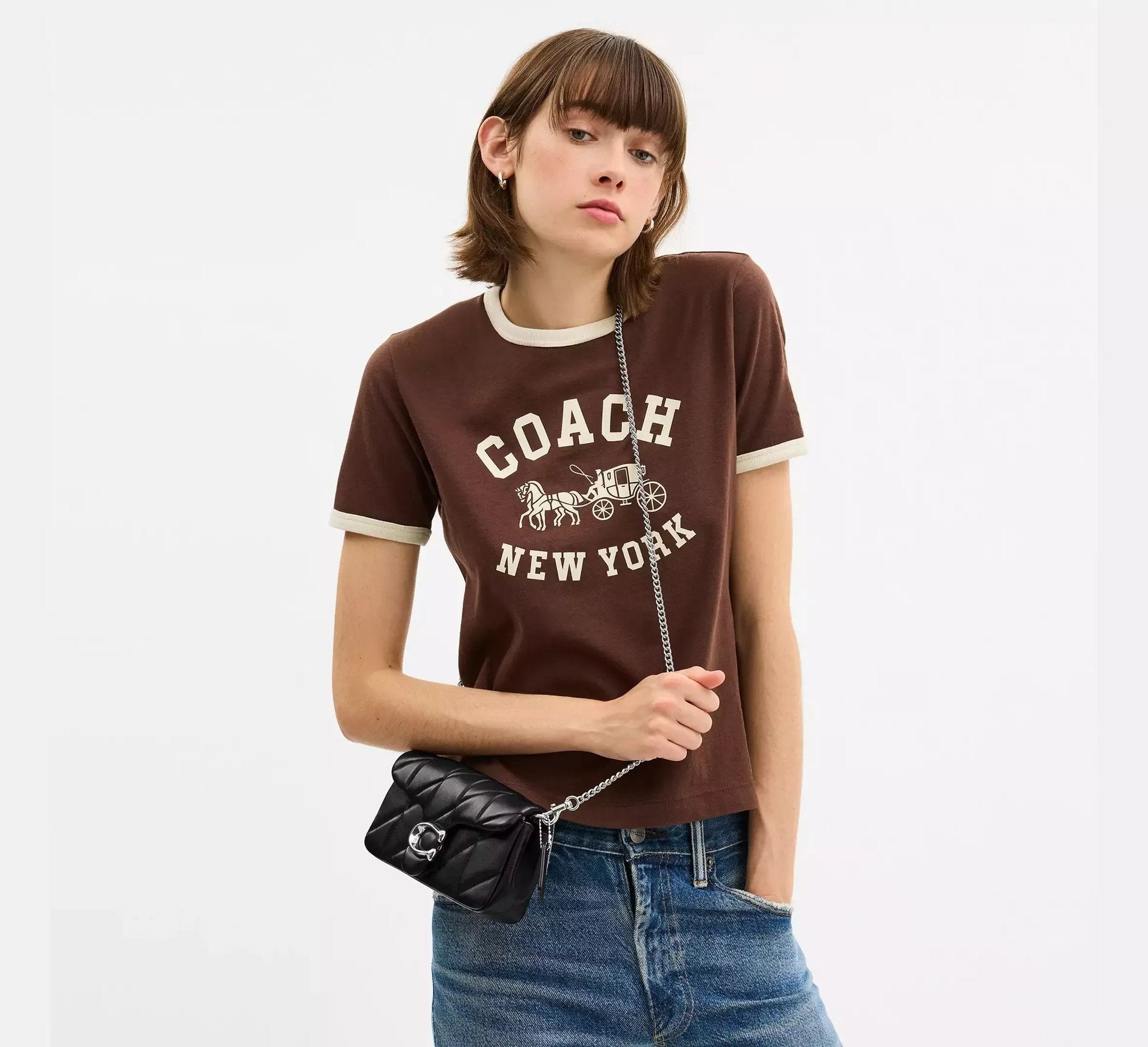 Coach Tabby Chain Crossbody Bag 19 With Quilting – Smooth Leather/Silver/Black - Sneaker Türkiye