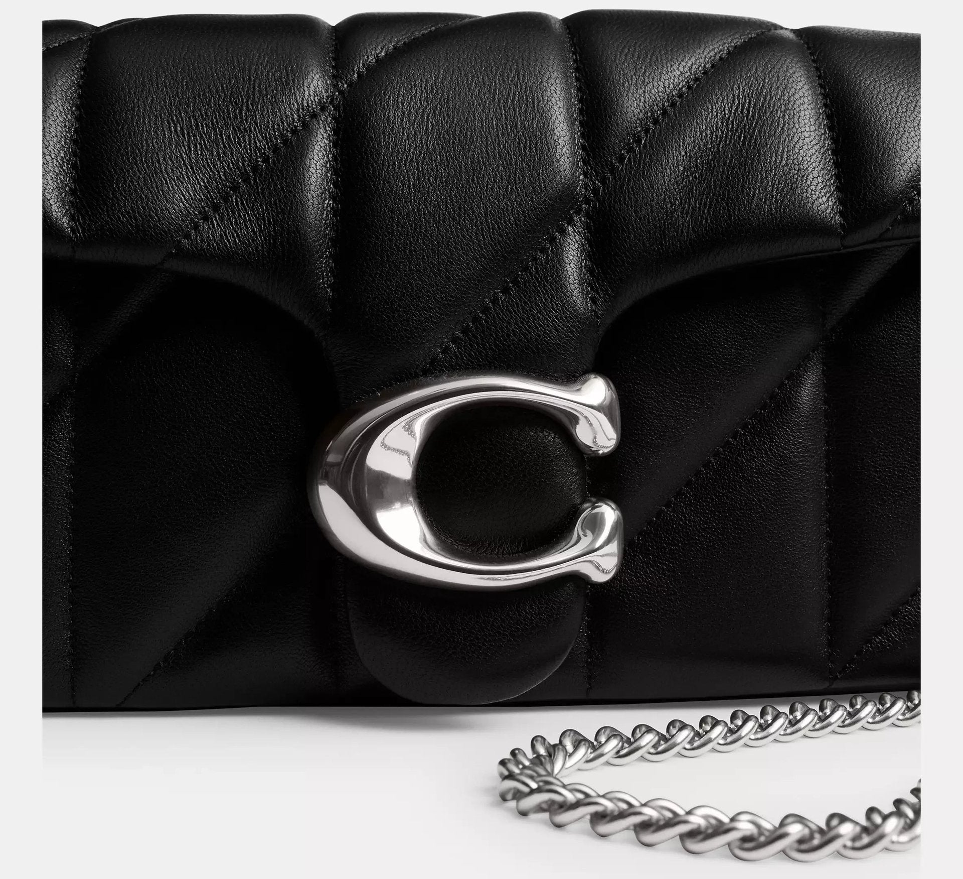 Coach Tabby Chain Crossbody Bag 19 With Quilting – Smooth Leather/Silver/Black - Sneaker Türkiye