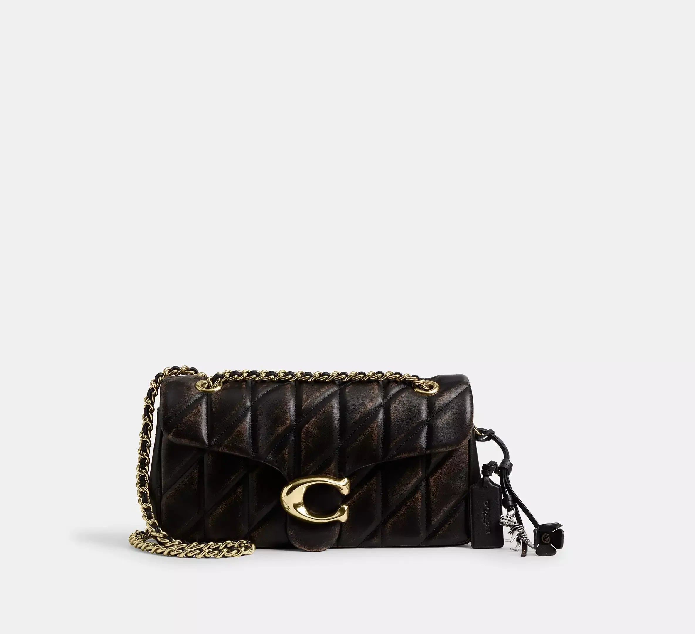 Coach Tabby Shoulder Bag 26 In Loved Leather With Quilting – Black Brown - Sneaker Türkiye