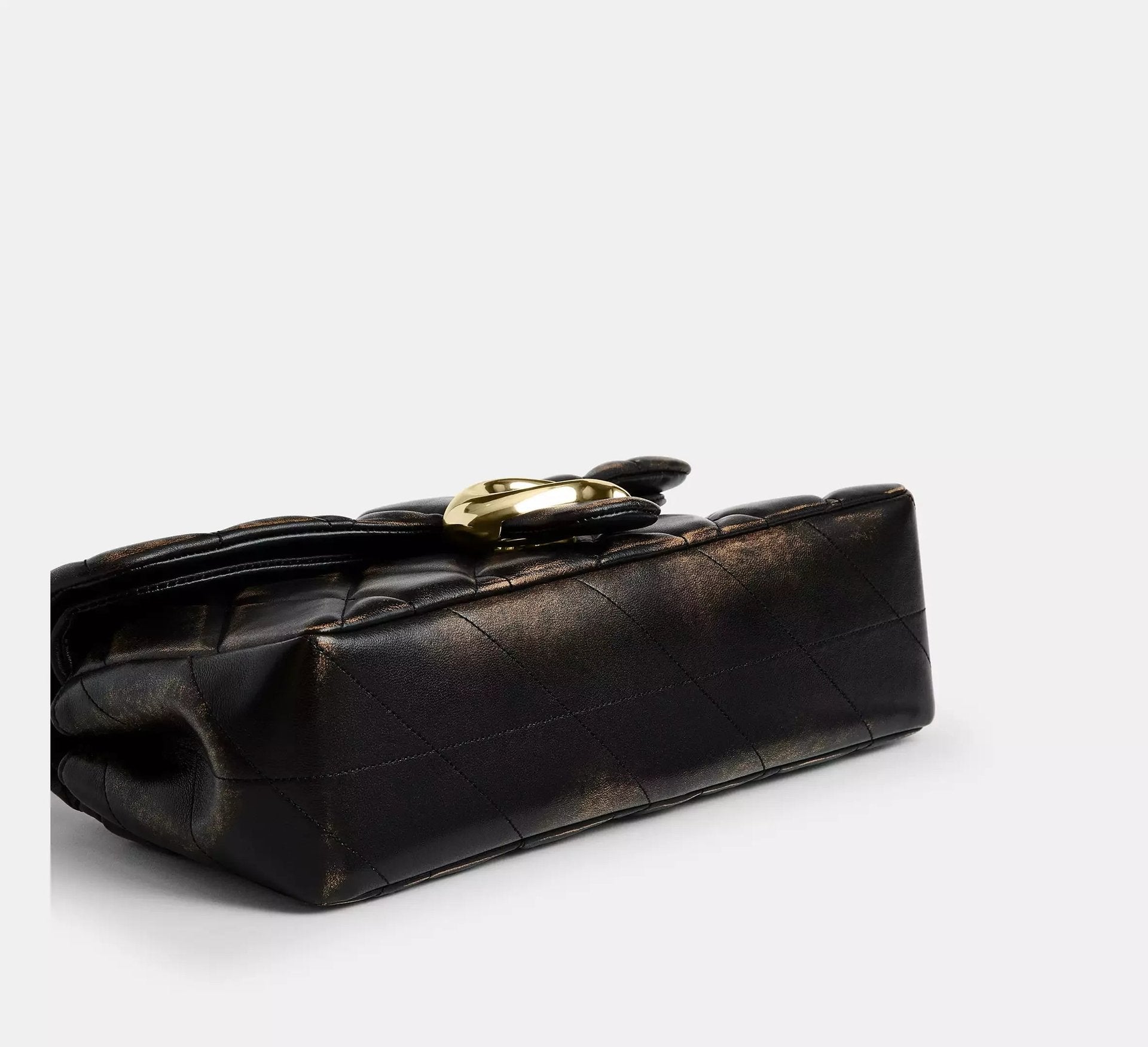 Coach Tabby Shoulder Bag 26 In Loved Leather With Quilting – Black Brown - Sneaker Türkiye