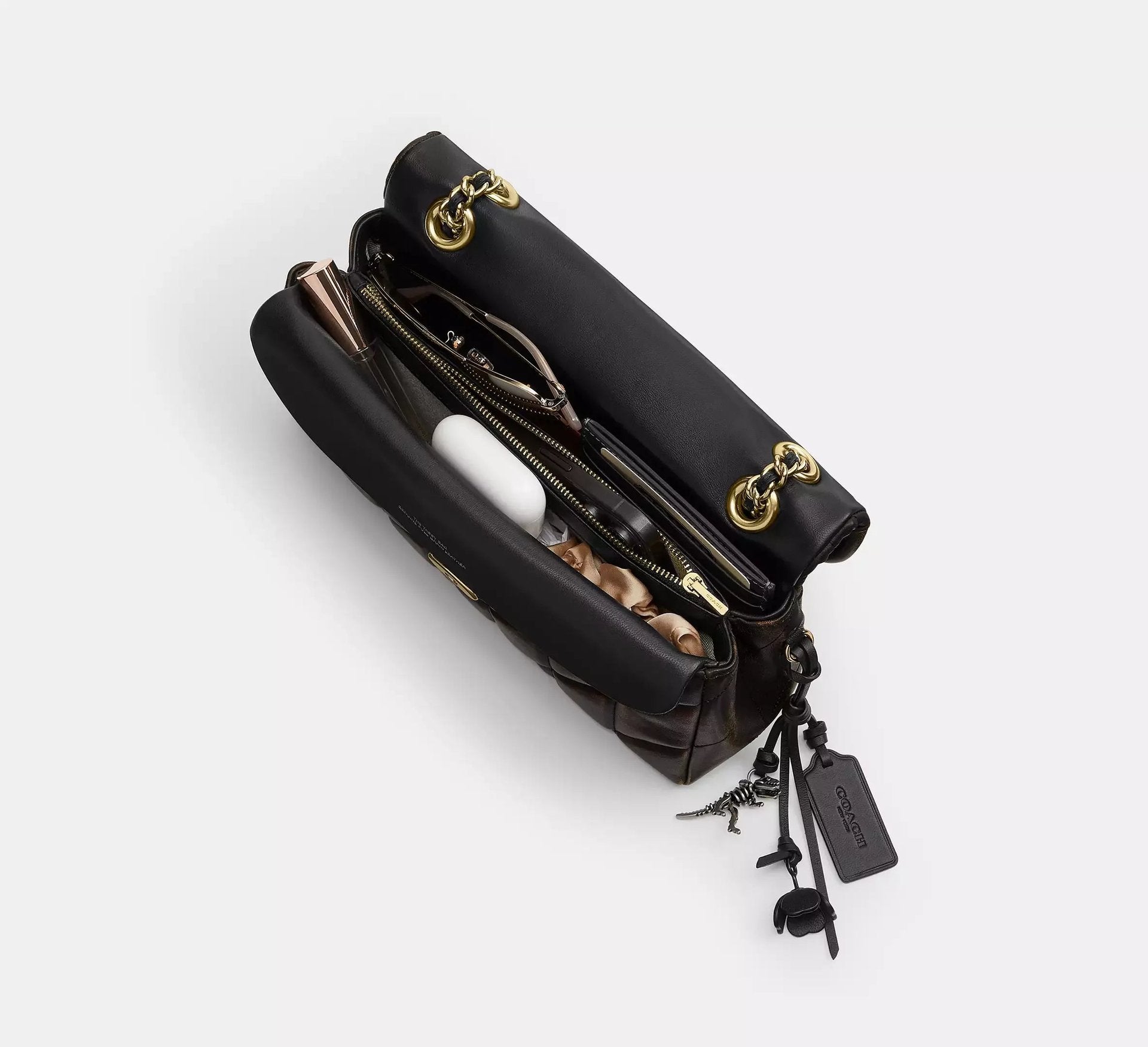 Coach Tabby Shoulder Bag 26 In Loved Leather With Quilting – Black Brown - Sneaker Türkiye
