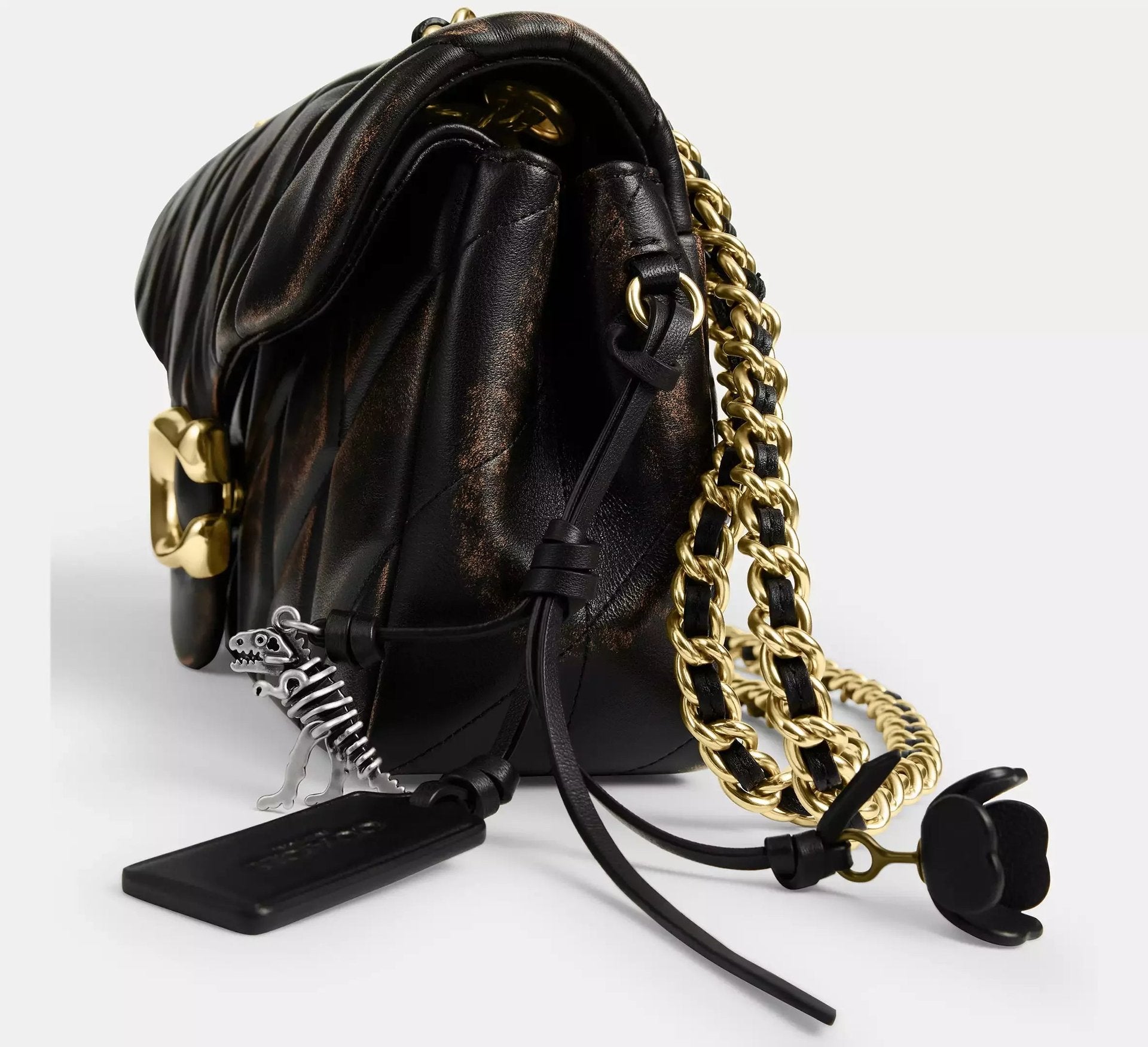 Coach Tabby Shoulder Bag 26 In Loved Leather With Quilting – Black Brown - Sneaker Türkiye