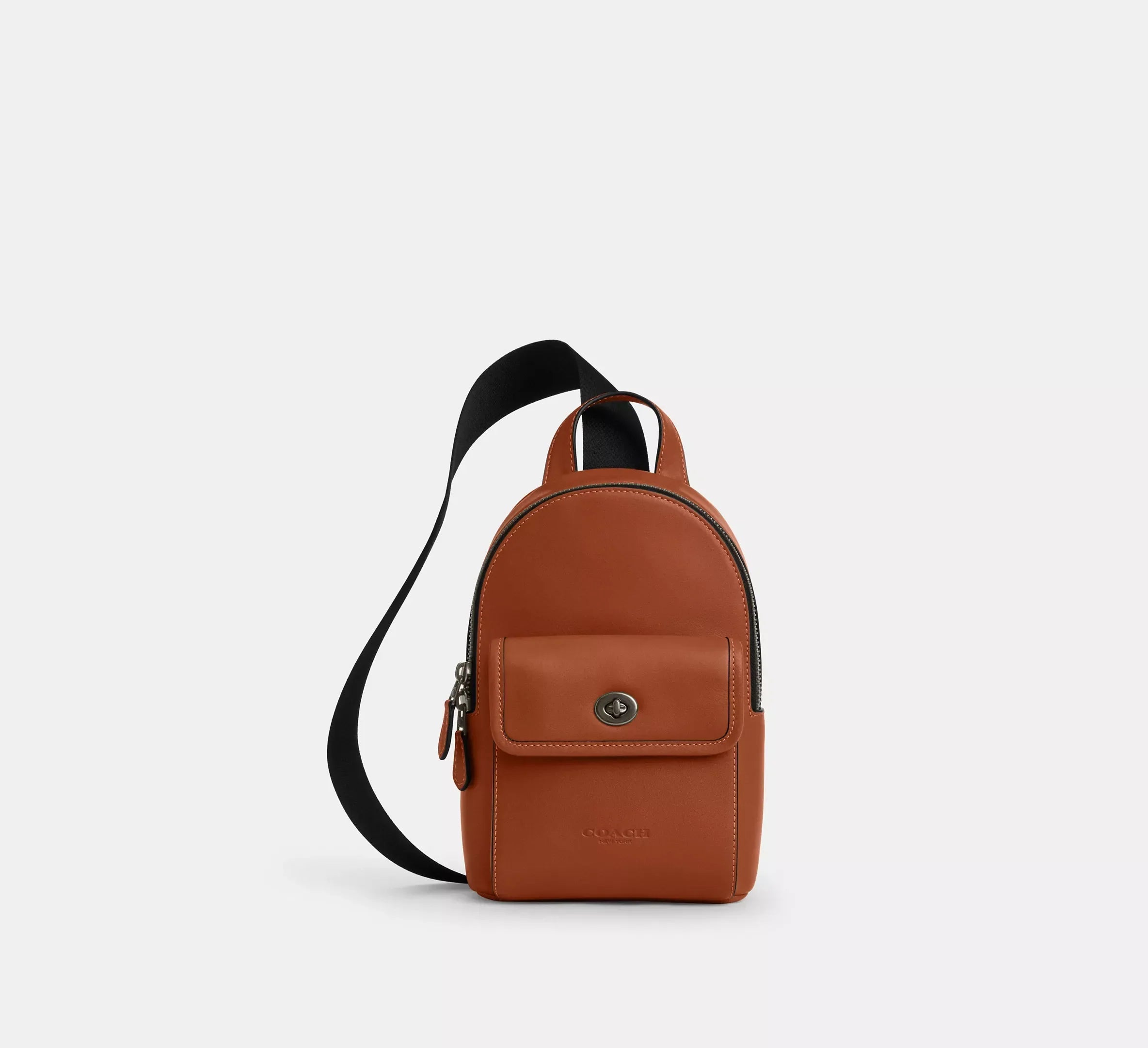 Coach Small Turnlock Sling Pack – Gunmetal/Tan - Sneaker Türkiye