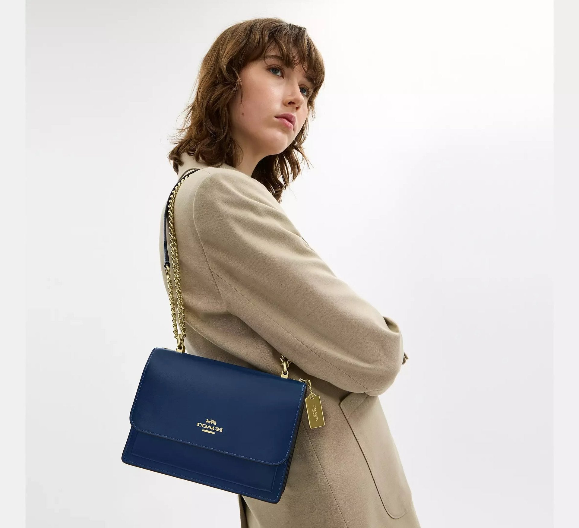 Coach Klare Crossbody Bag – Gold/Deep Blue - Sneaker Türkiye