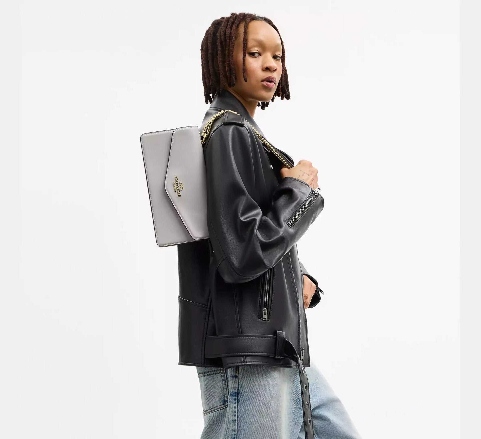 Coach Klare Envelope Crossbody Bag – Gold/Dove Grey - Sneaker Türkiye