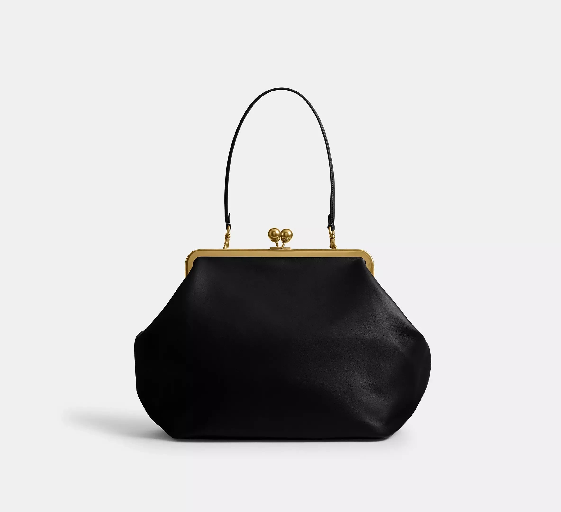 Coach Large Kisslock Frame Bag SEZON – Brass/Black - Sneaker Türkiye