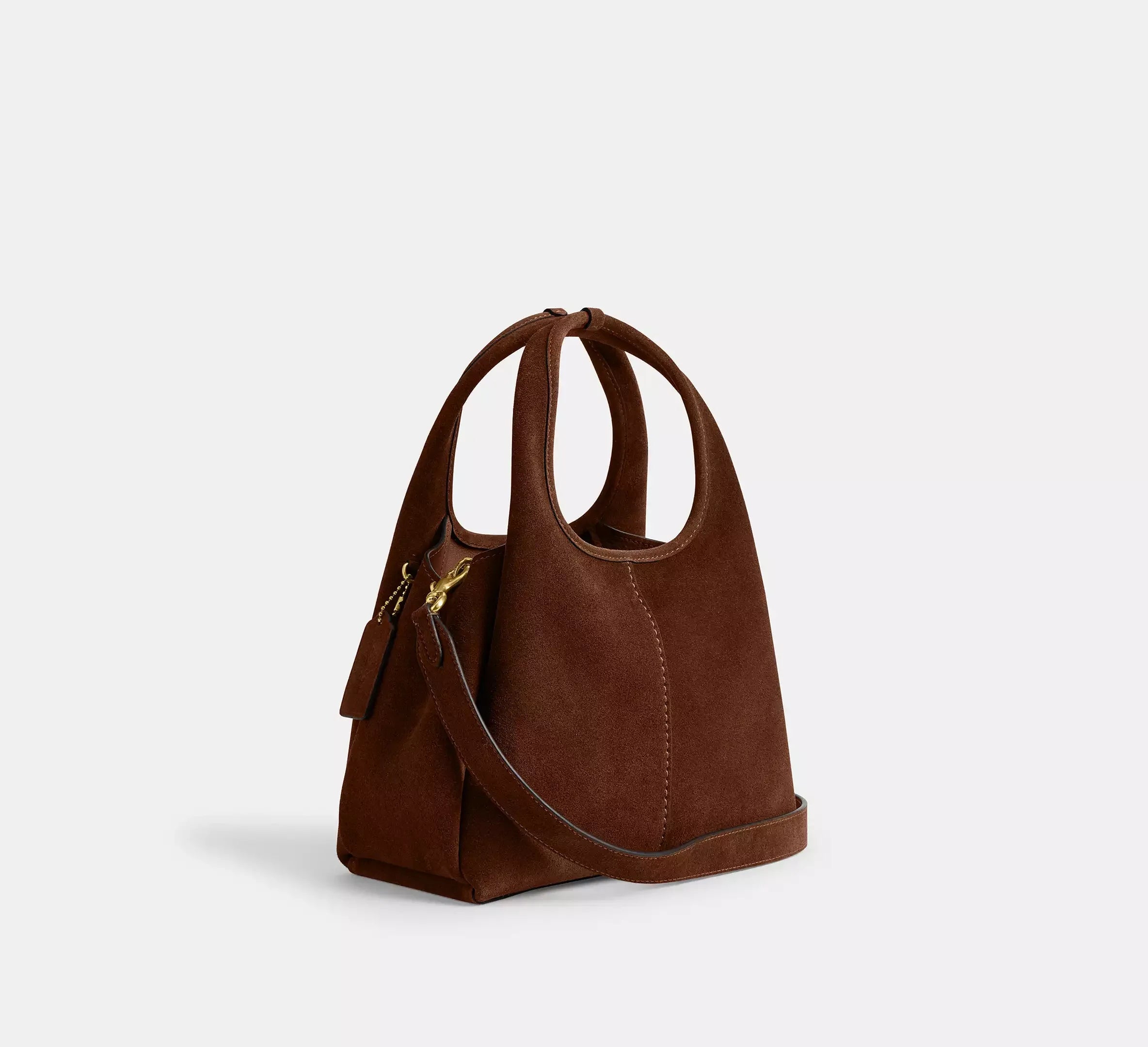 Coach Lana Shoulder Bag 23 Suede/Brass/Warm Brown - Sneaker Türkiye