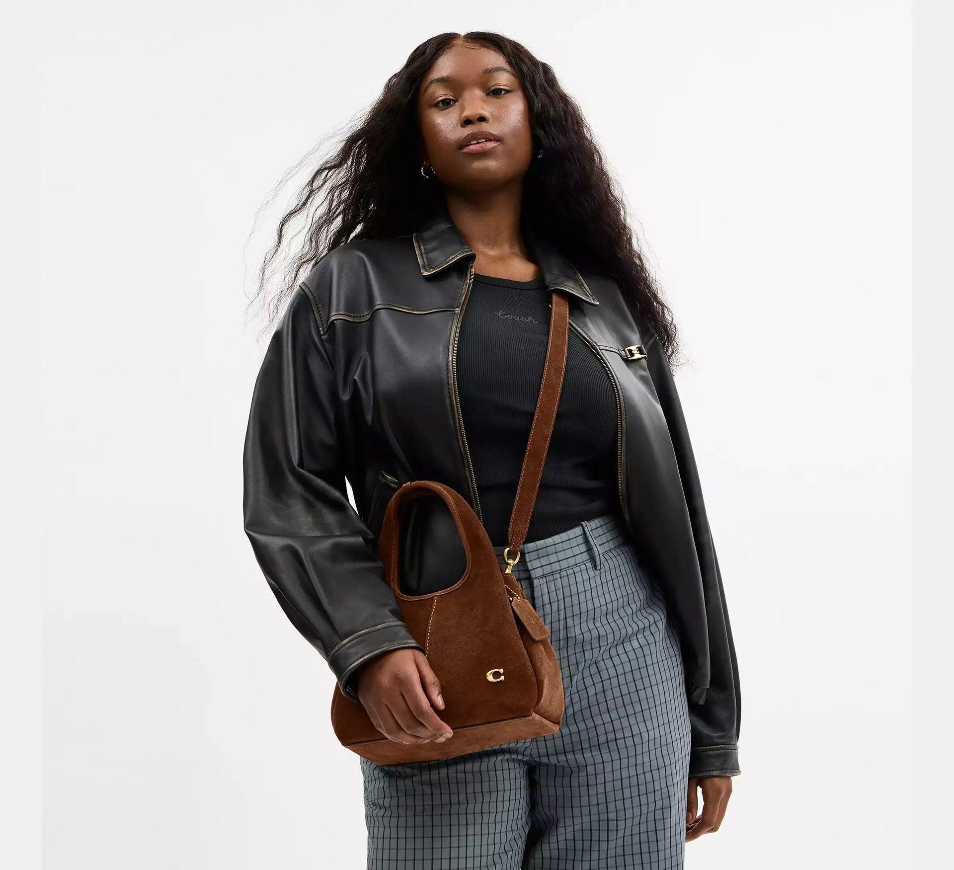 Coach Lana Shoulder Bag 23 Suede/Brass/Warm Brown - Sneaker Türkiye