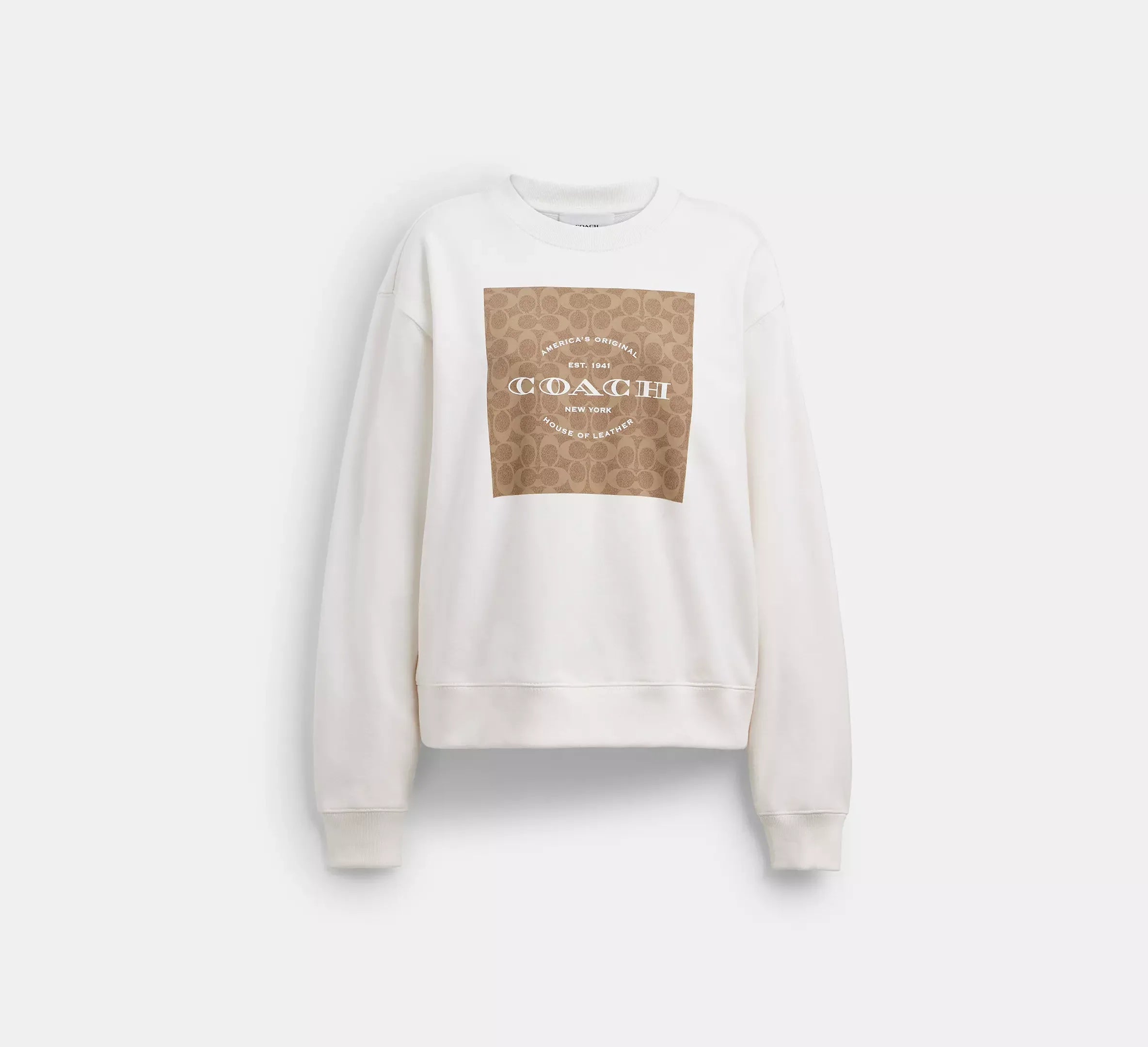 Coach Signature Square Crewneck Sweater – White - Sneaker Türkiye
