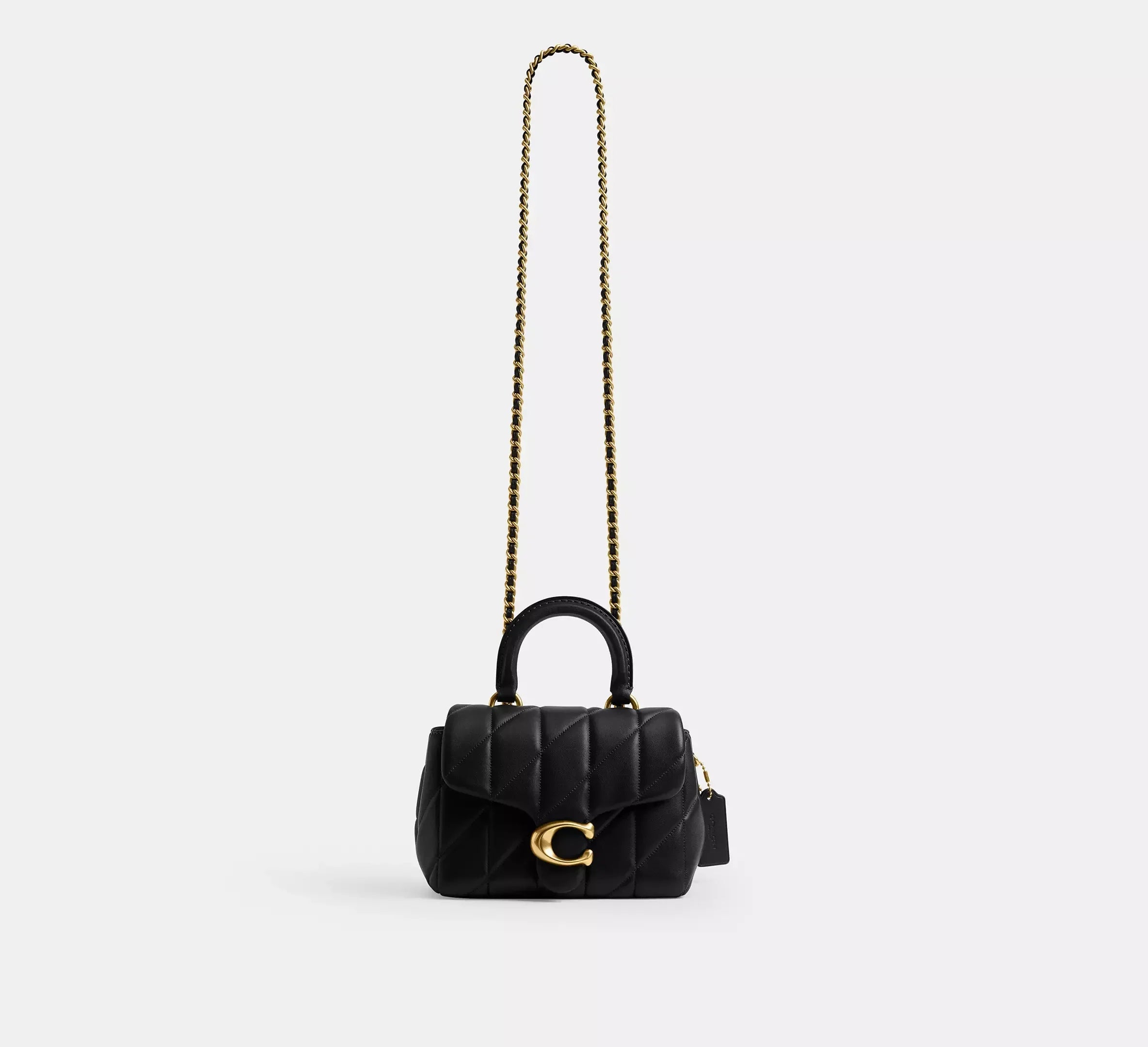 Coach Tabby Top Handle Bag With Quilting – Brass/Black - Sneaker Türkiye