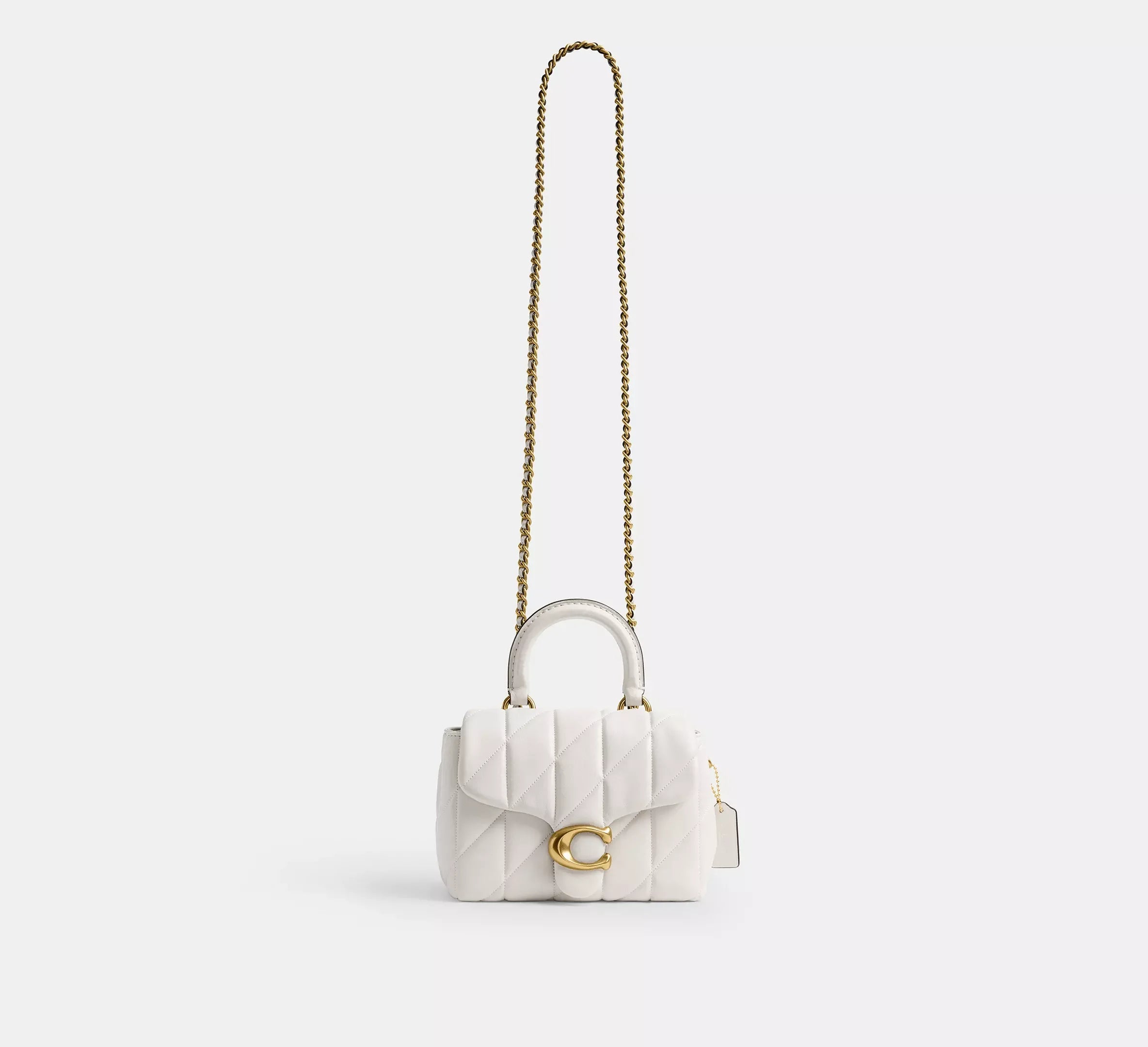 Coach Tabby Top Handle Bag With Quilting – Brass/Chalk - Sneaker Türkiye