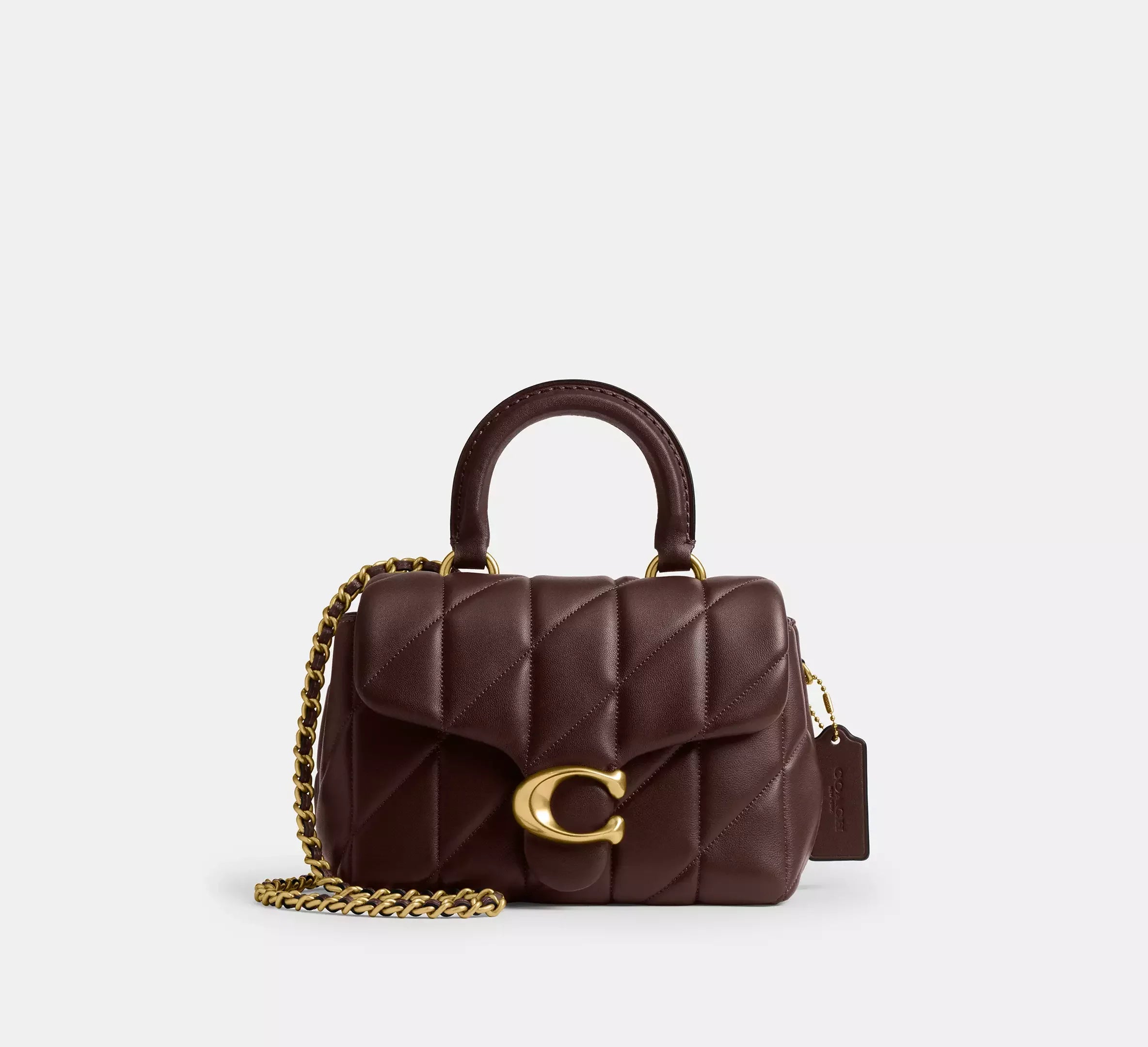 Coach Tabby Top Handle Bag With Quilting – Brass/Maple - Sneaker Türkiye