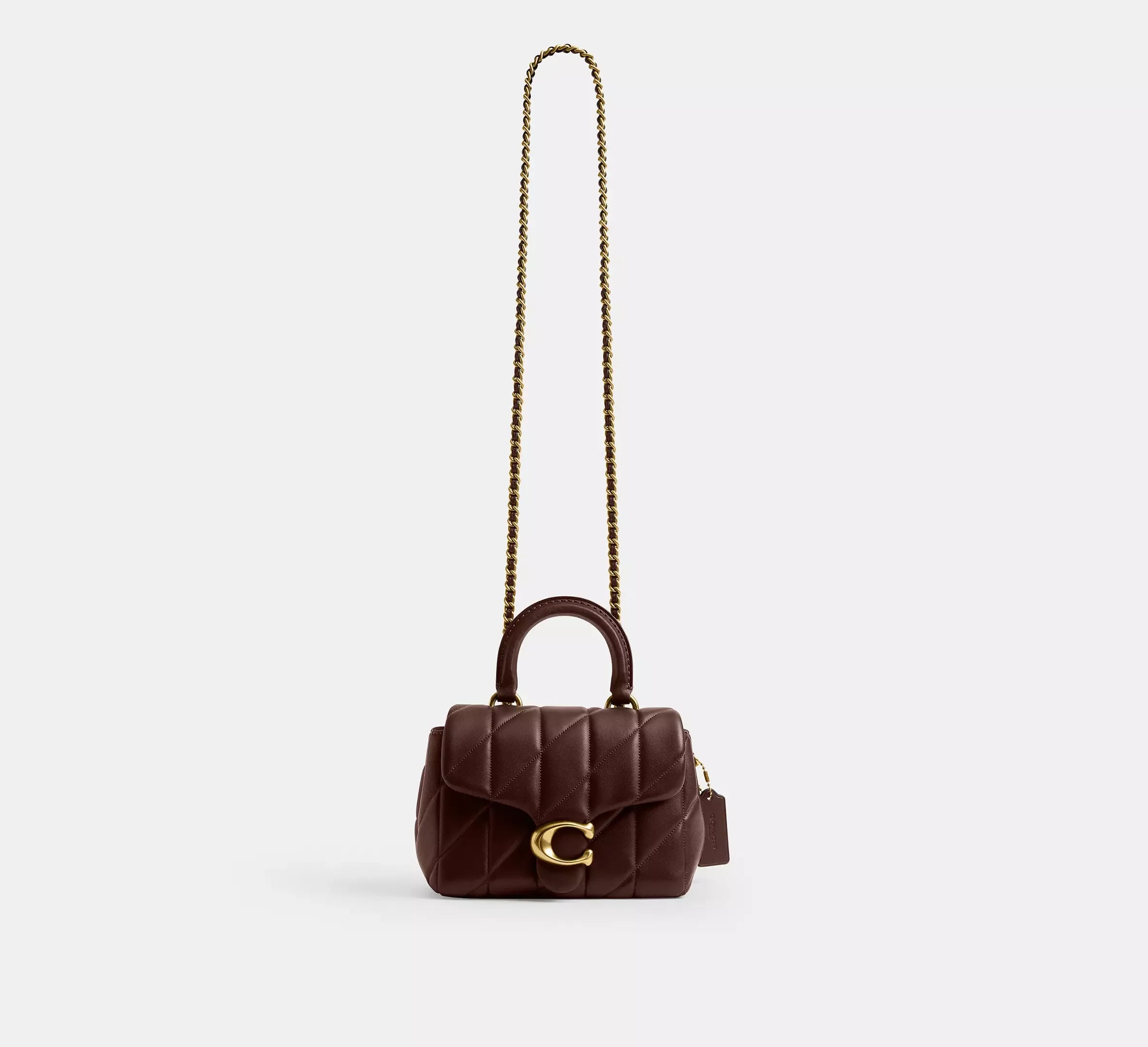 Coach Tabby Top Handle Bag With Quilting – Brass/Maple - Sneaker Türkiye